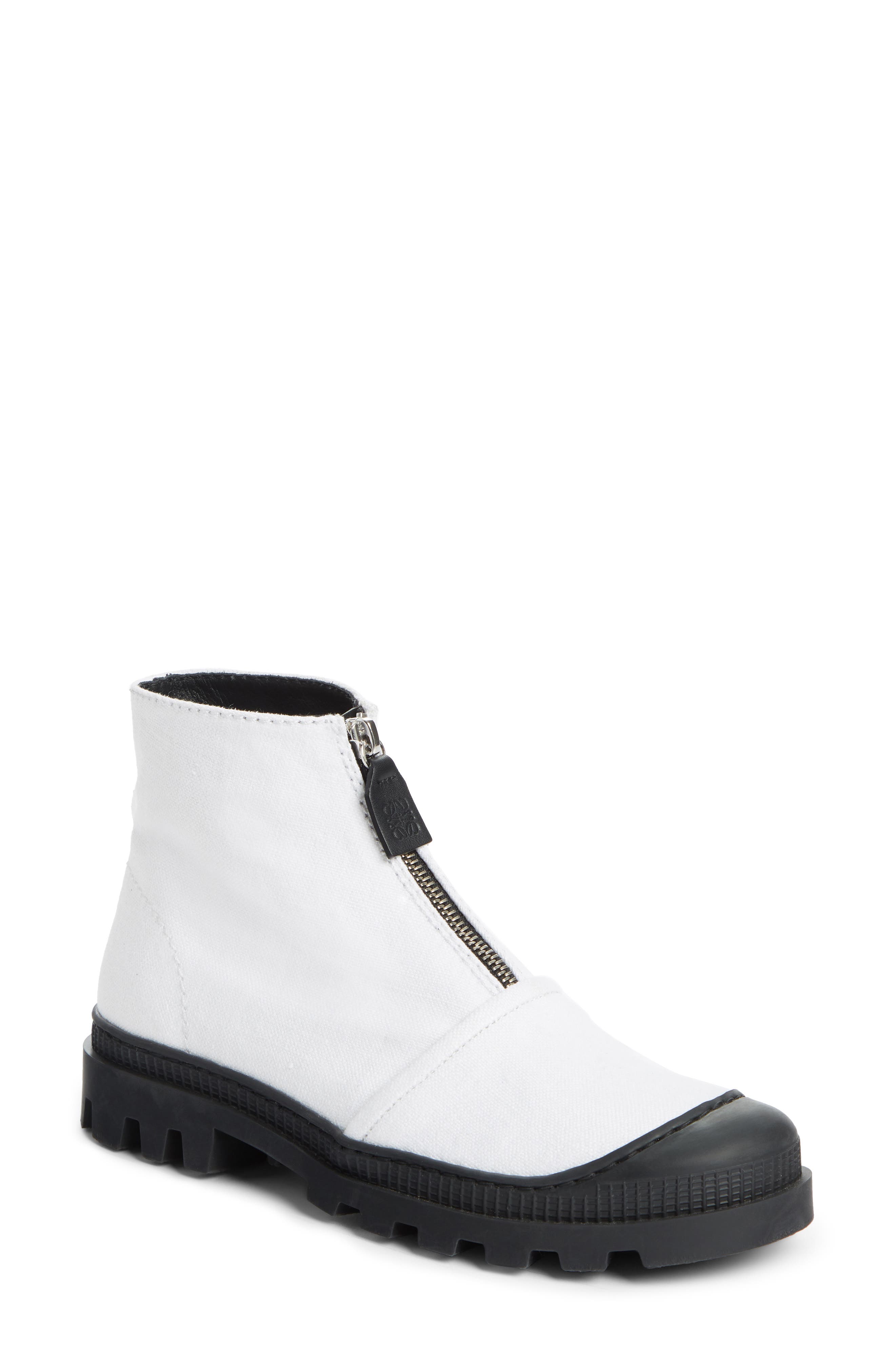 Loewe Front Zip Bootie - White
