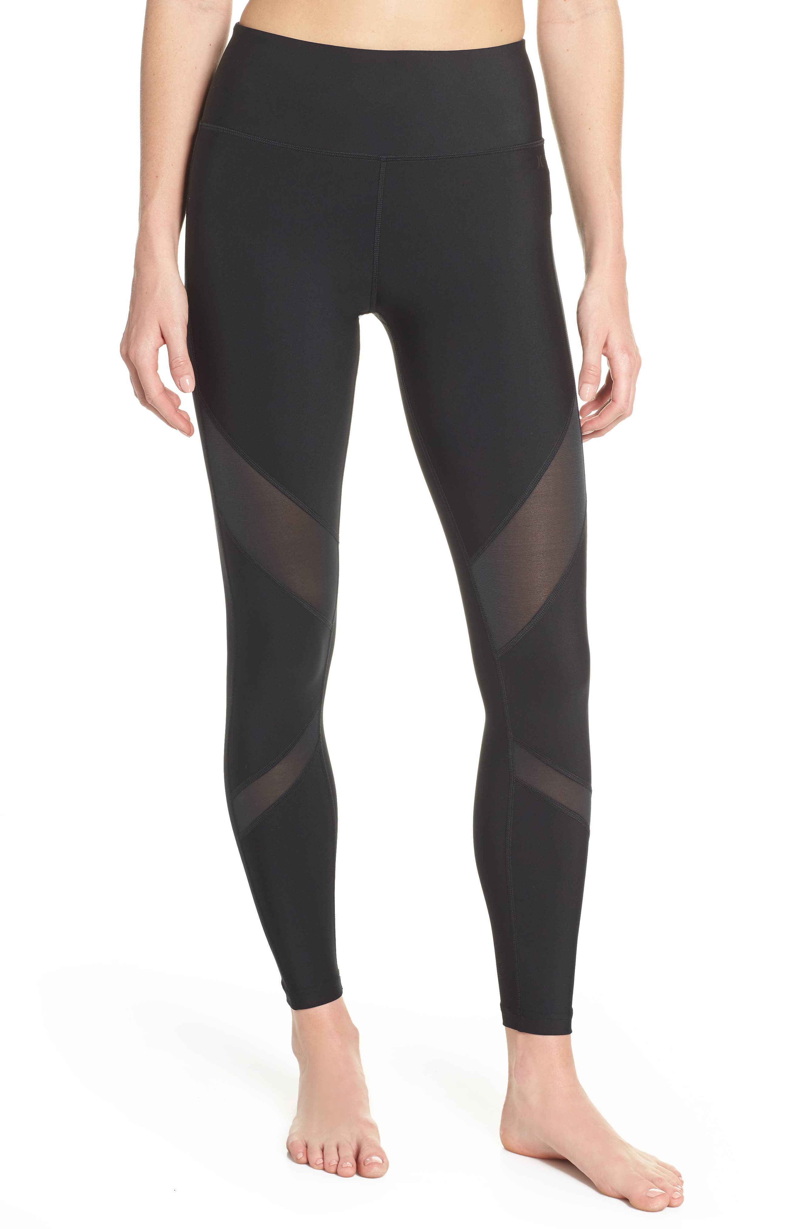 Hurley Quick Dry Mesh Leggings, Black