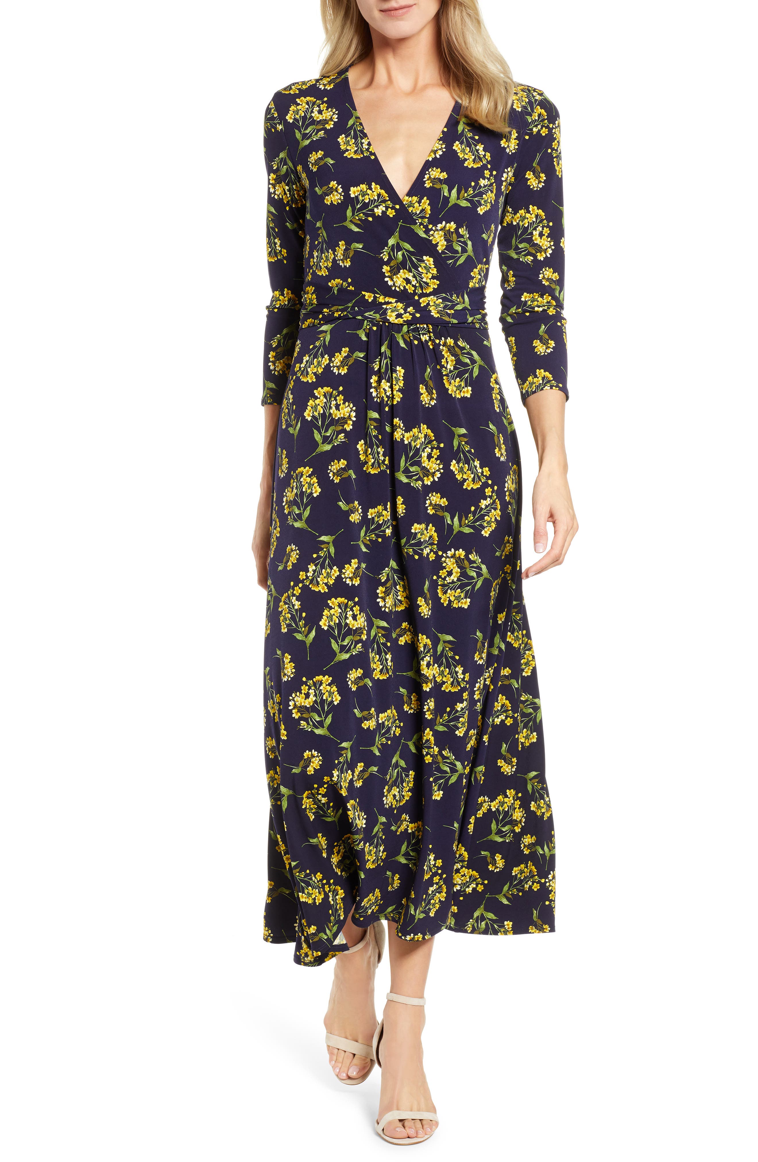 Chaus Chateau Bouquet Faux Wrap Dress Nordstrom