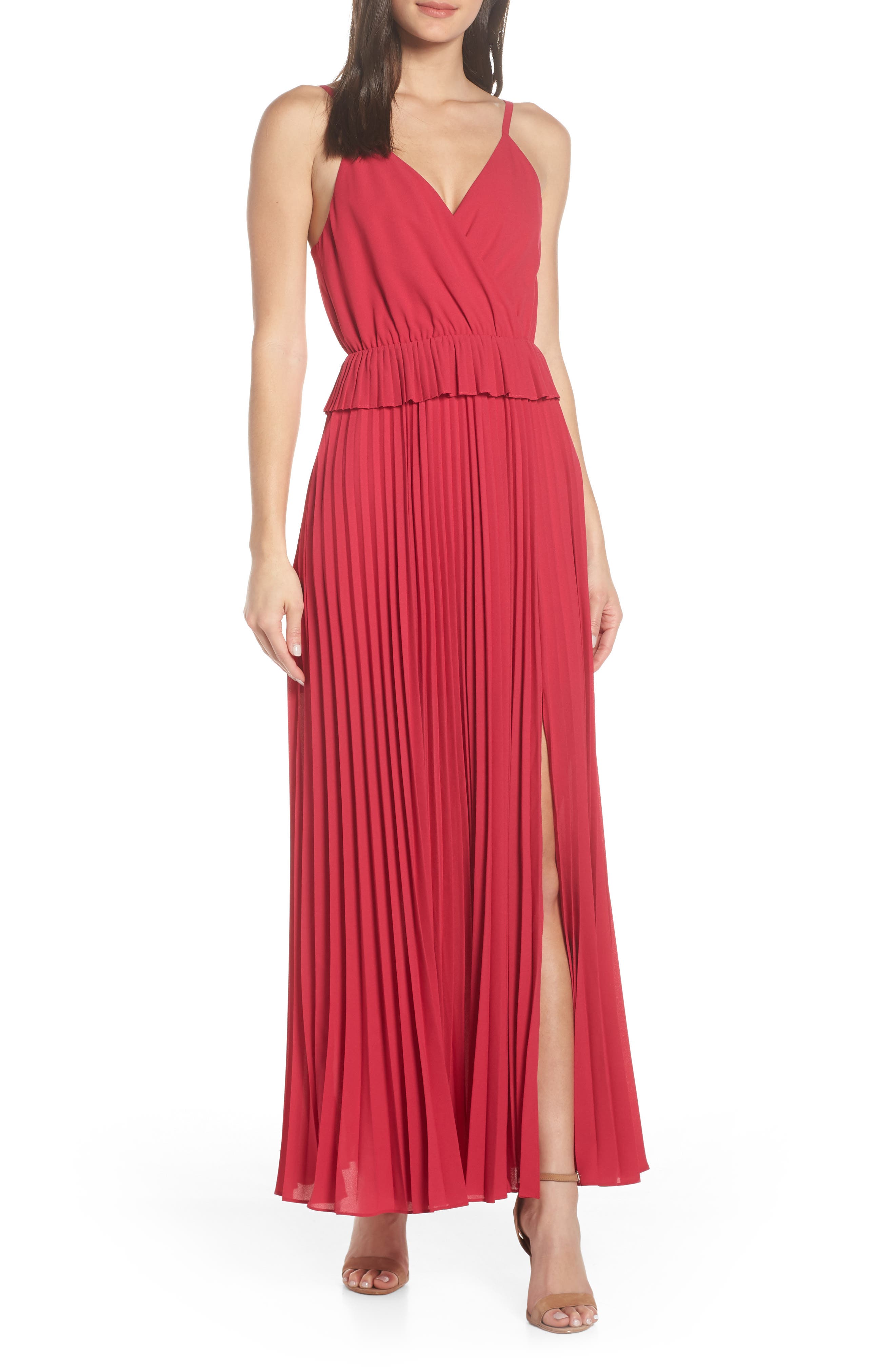 Ali & Jay Olivet Pleated Maxi Dress, Pink