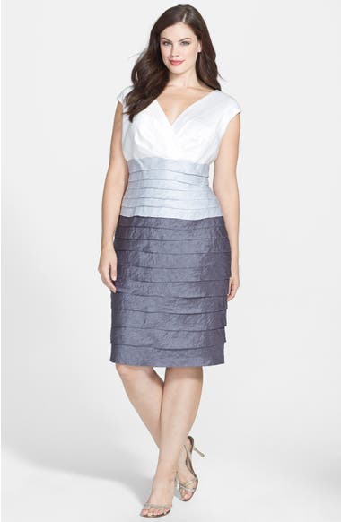 London Times Colorblock Shutter Pleat Dress Plus Size Nordstrom Product Image 0