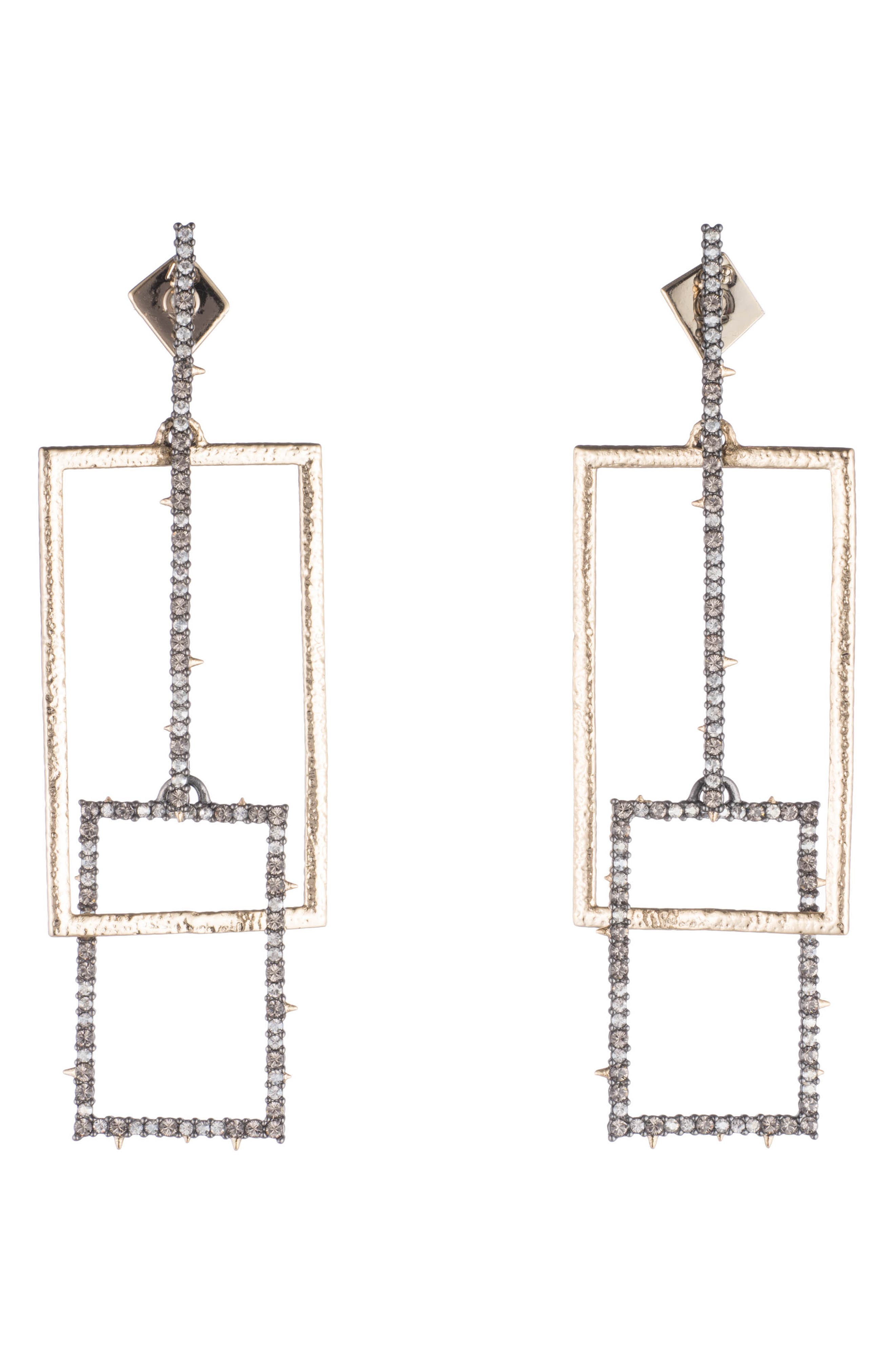 Alexis Bittar Brutalist Butterfly Crystal Encrusted Linear Earrings