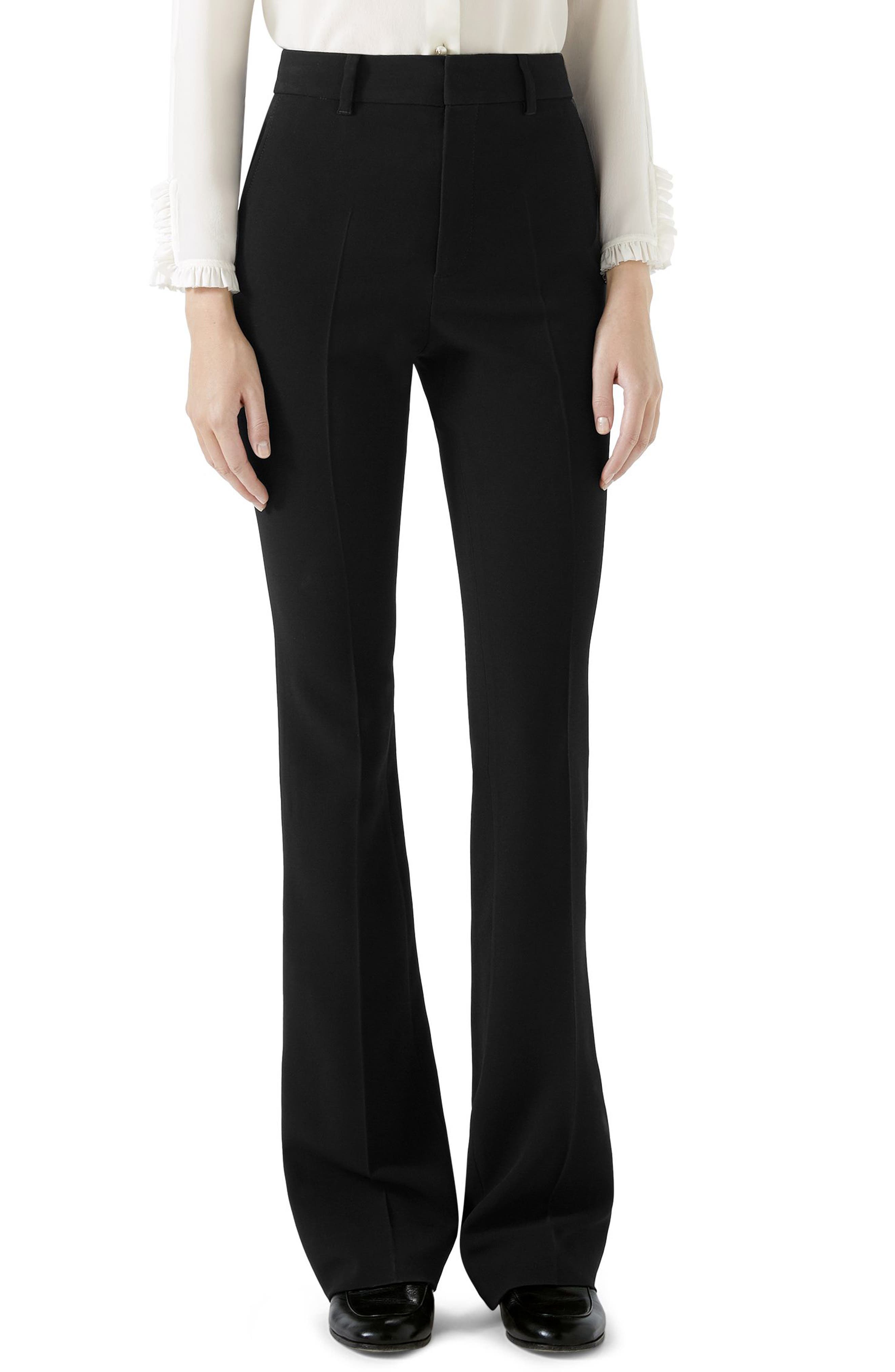Gucci Stretch Cady Skinny Flare Pants, US / 40 IT - Black