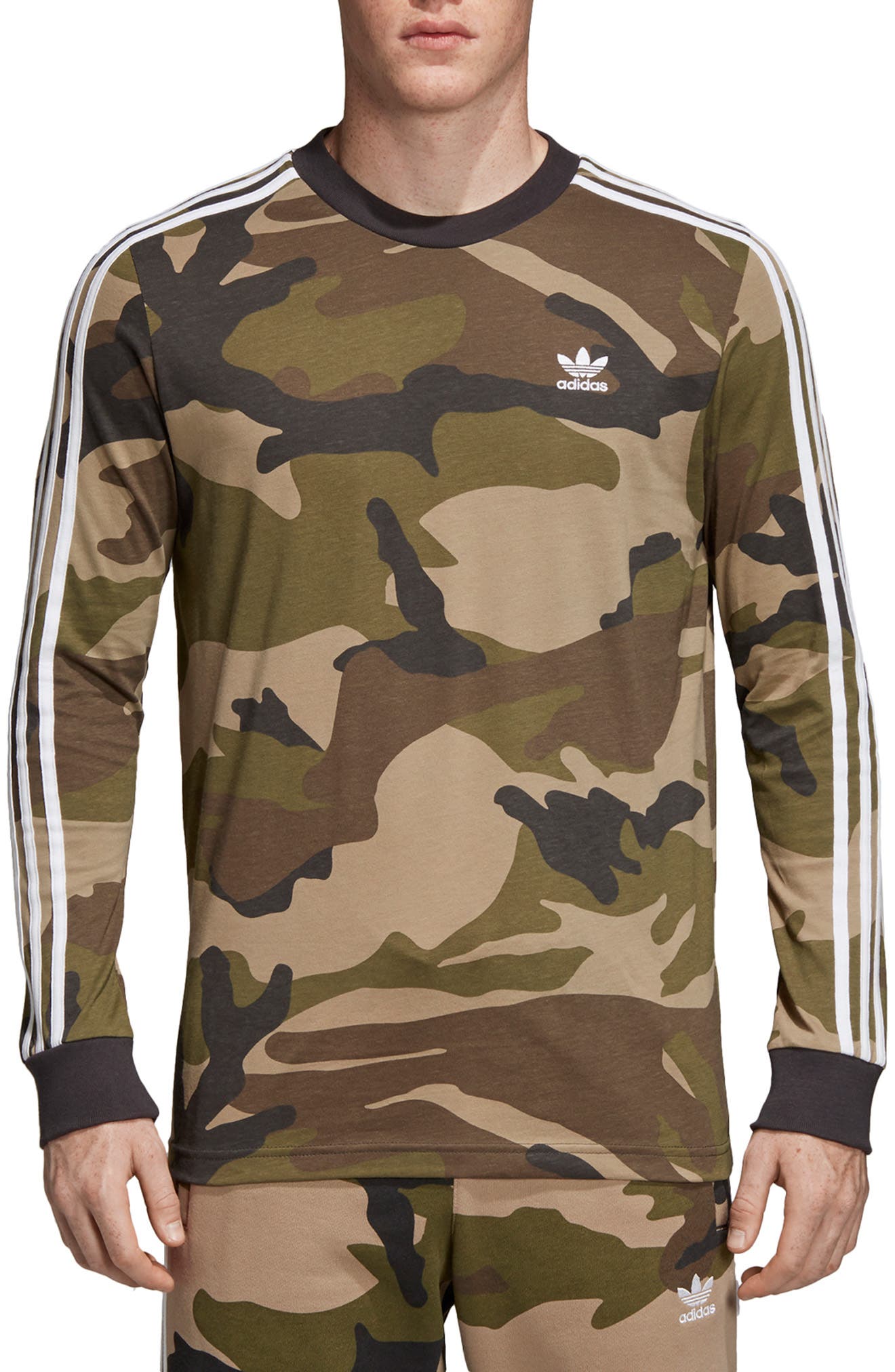 Adidas Originals Camo Long Sleeve T-Shirt, Green