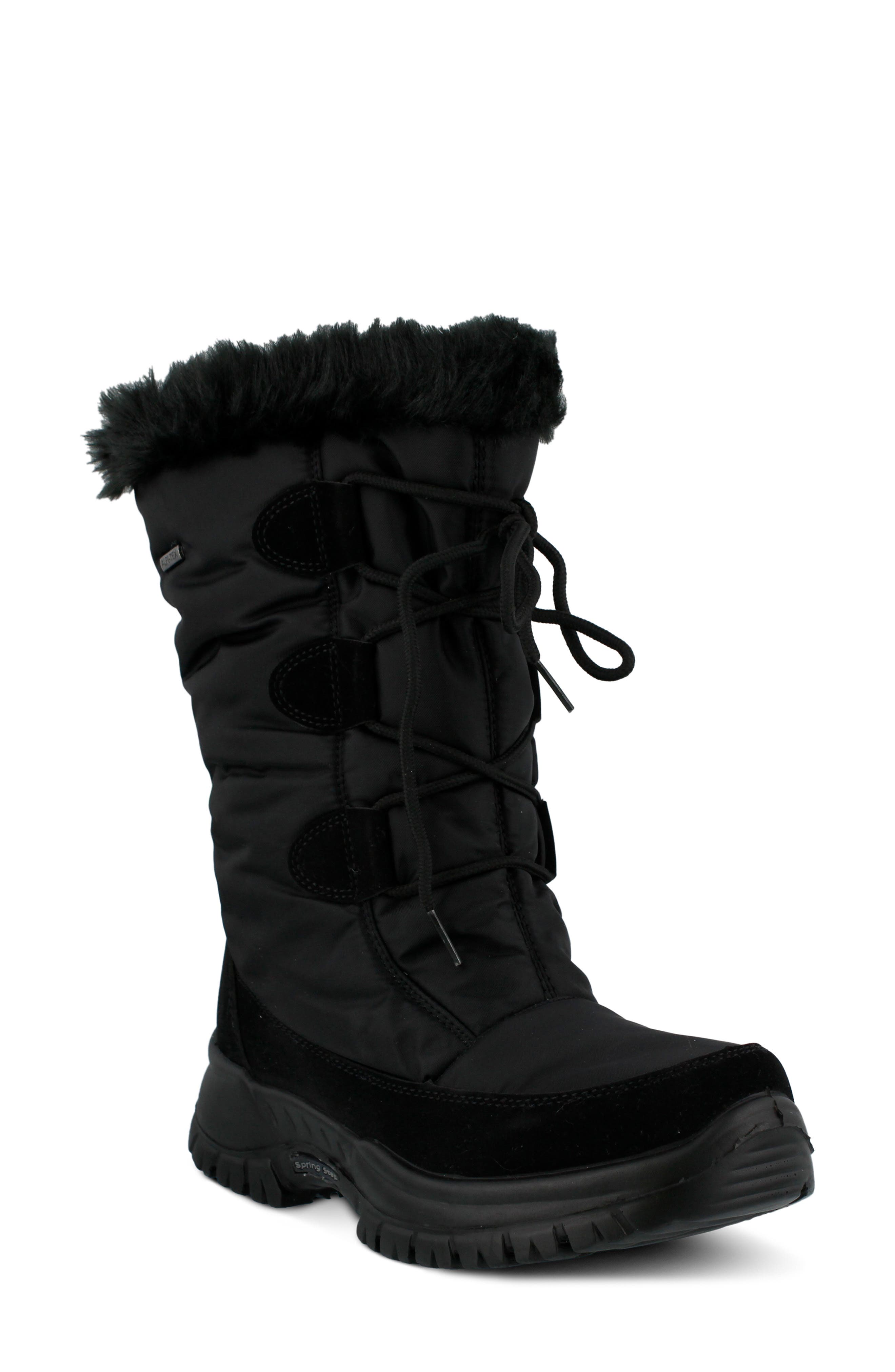 Spring Step Zurich Waterproof Faux Fur Boot - Black