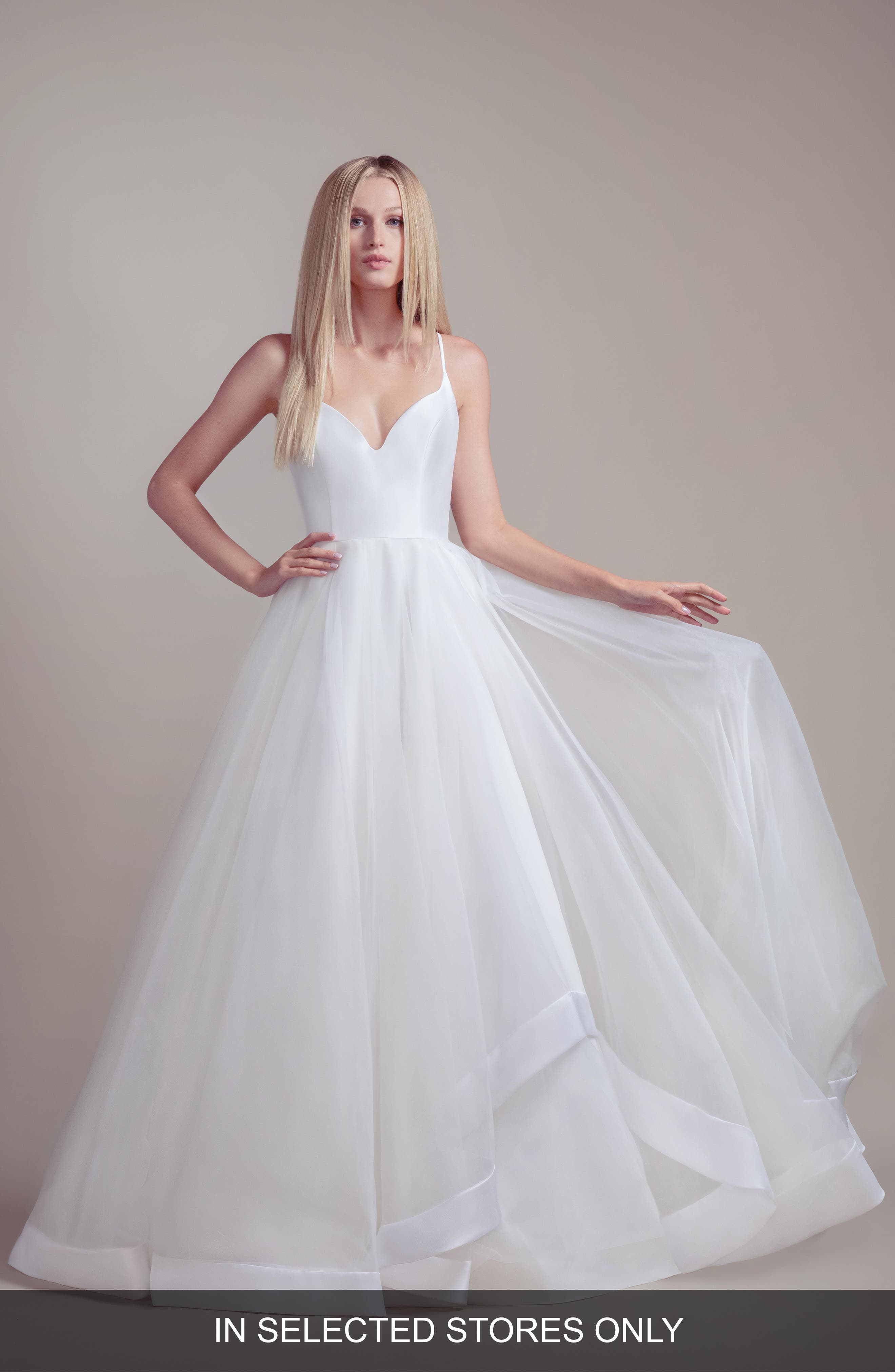 Blush By Hayley Paige Drai Tulle Wedding Dress, Size IN STORE ONLY - White