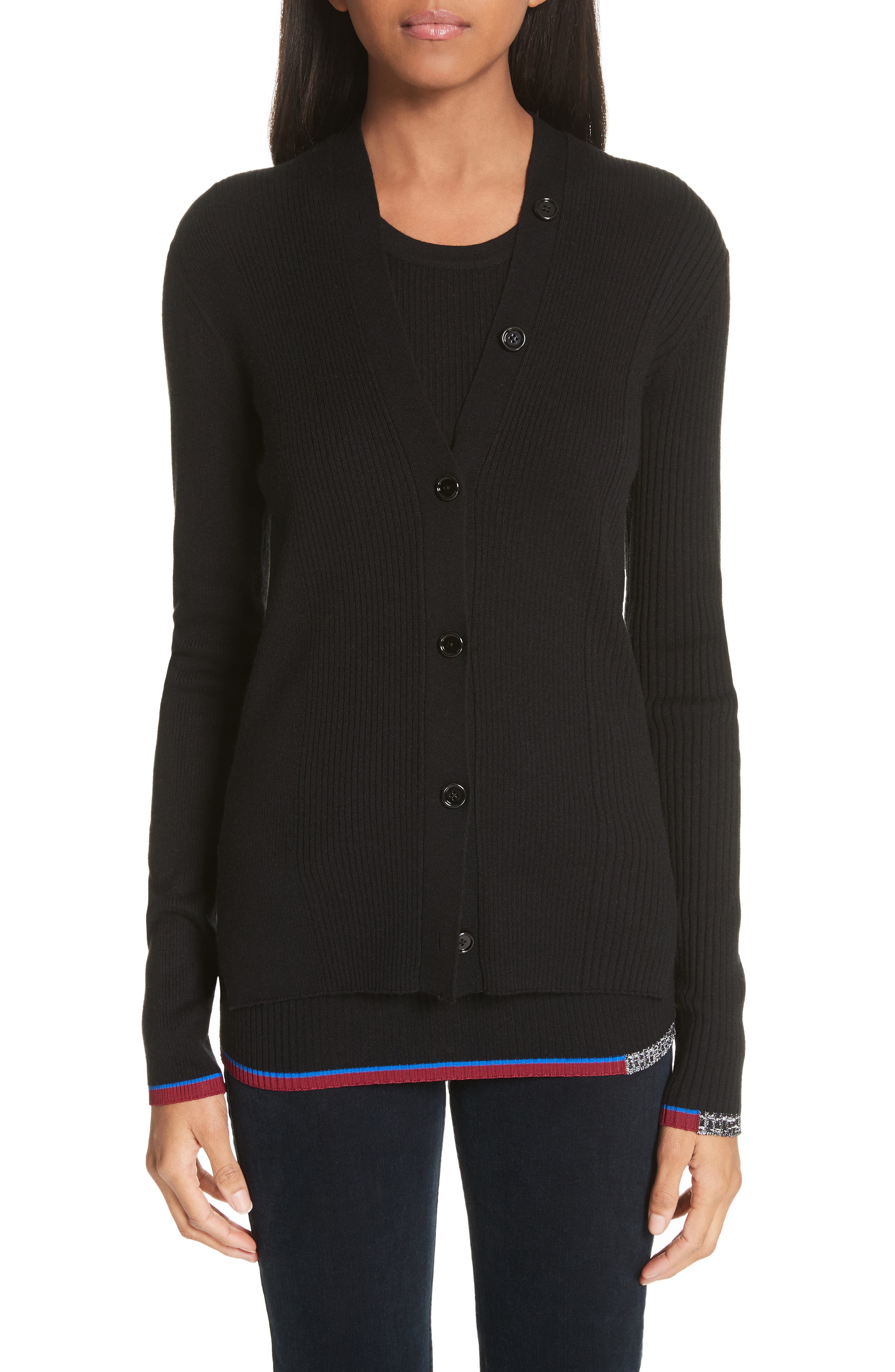 Proenza Schouler Pattern Cuff Silk & Cashmere Blend Cardigan