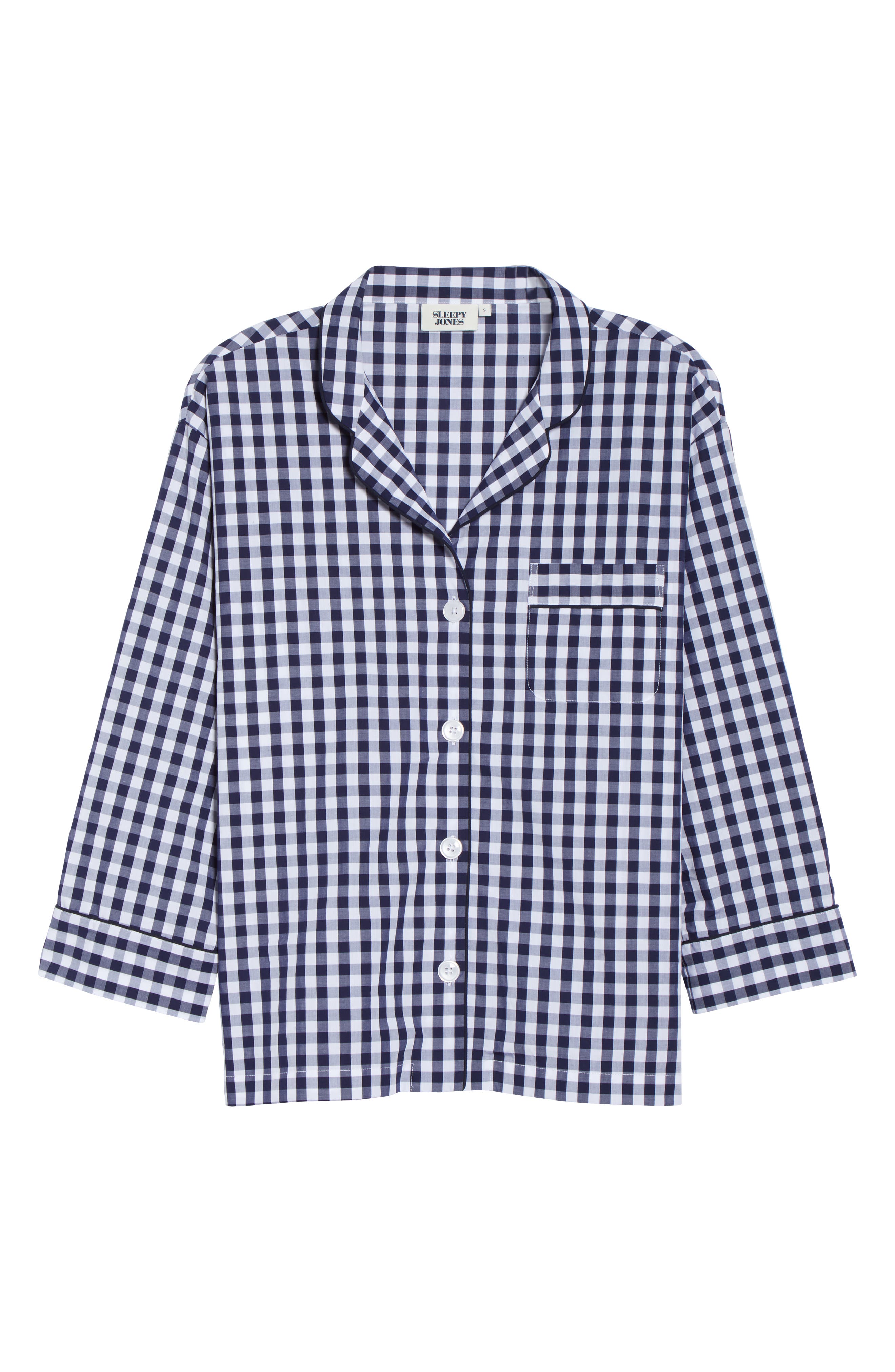 Sleepy Jones Marina Pajama Shirt, Blue