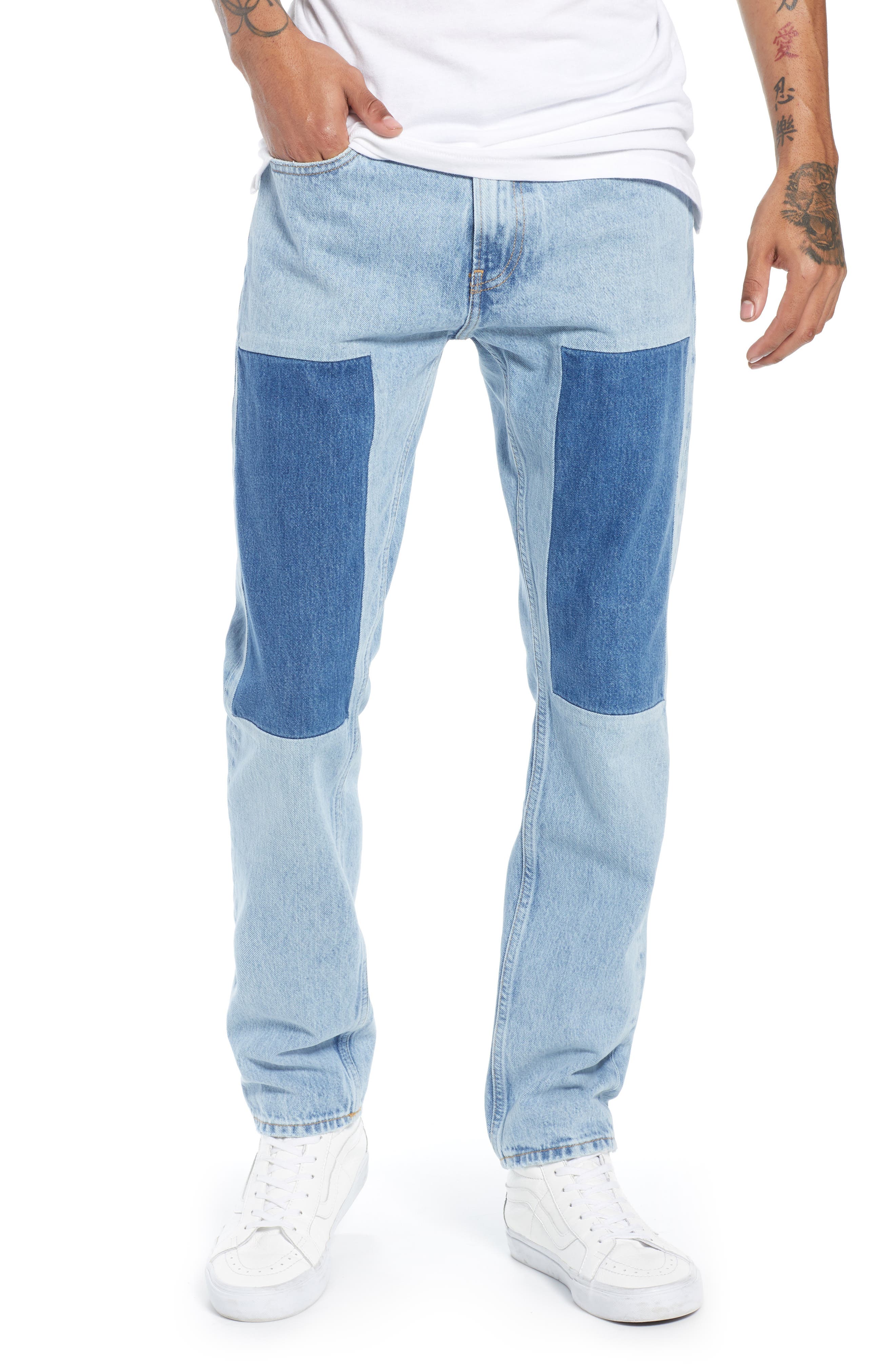 UPC 683801048312 product image for Men's Calvin Klein Jeans Slim Fit Patched Jeans, Size 30 x 32 - Blue | upcitemdb.com