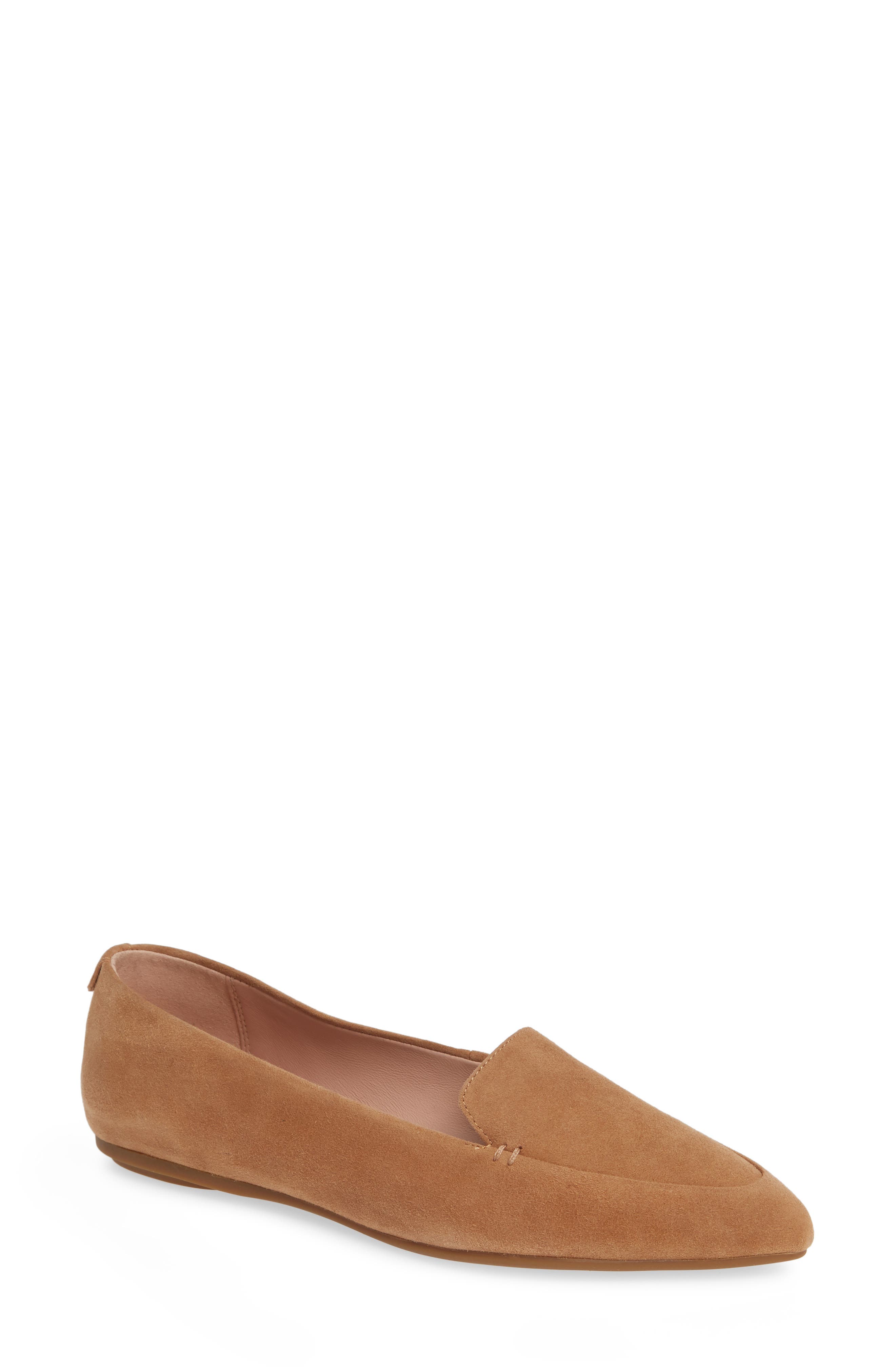Taryn Rose Faye Pointy Toe Loafer, Beige