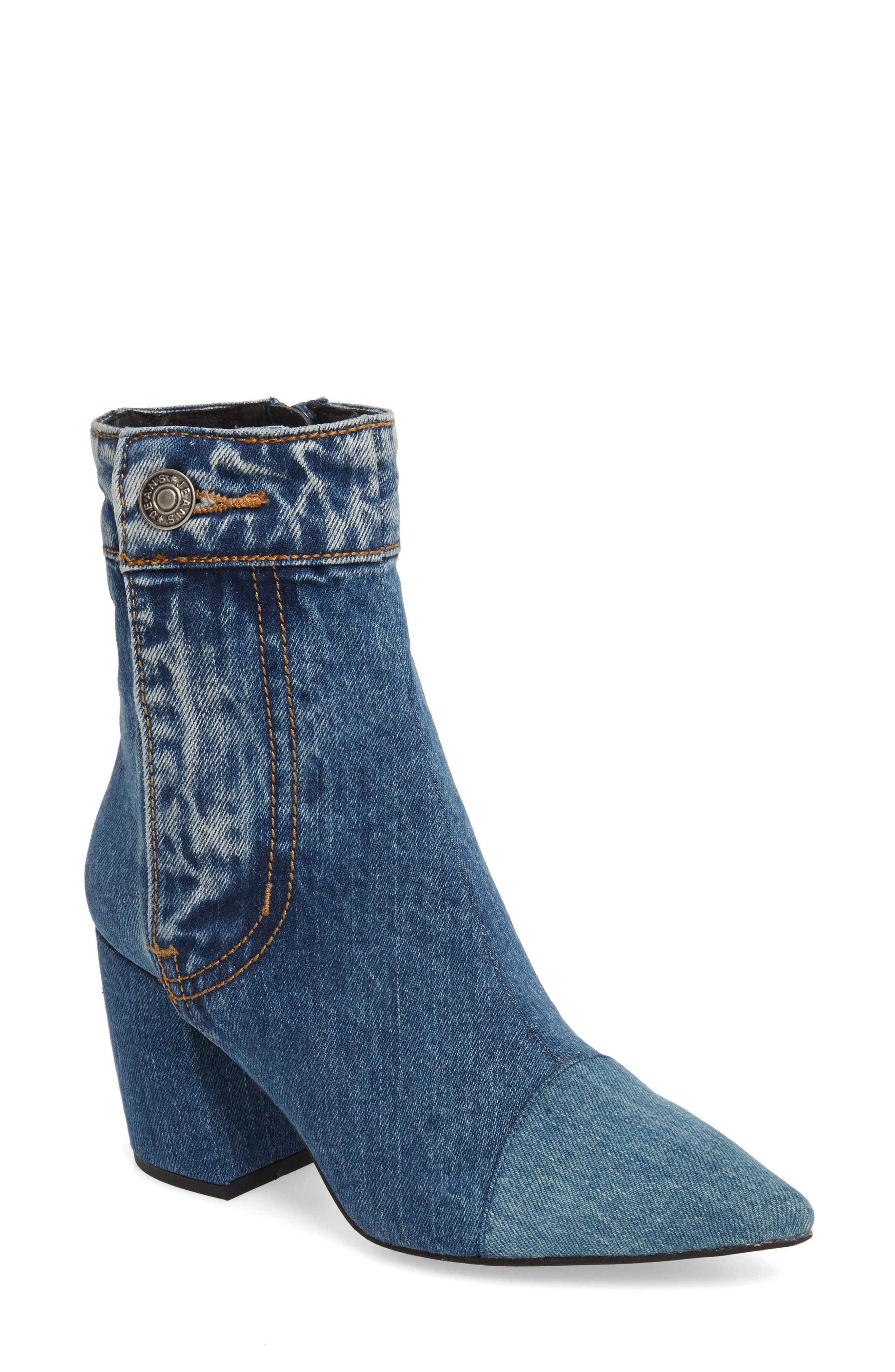Jeffrey Campbell Finite Block Heel Bootie, Blue