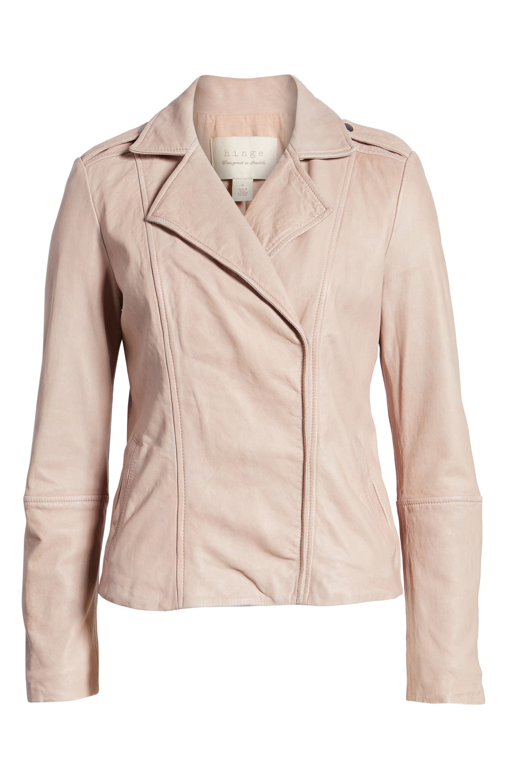 Hinge Feminine Leather Moto Jacket Nordstrom