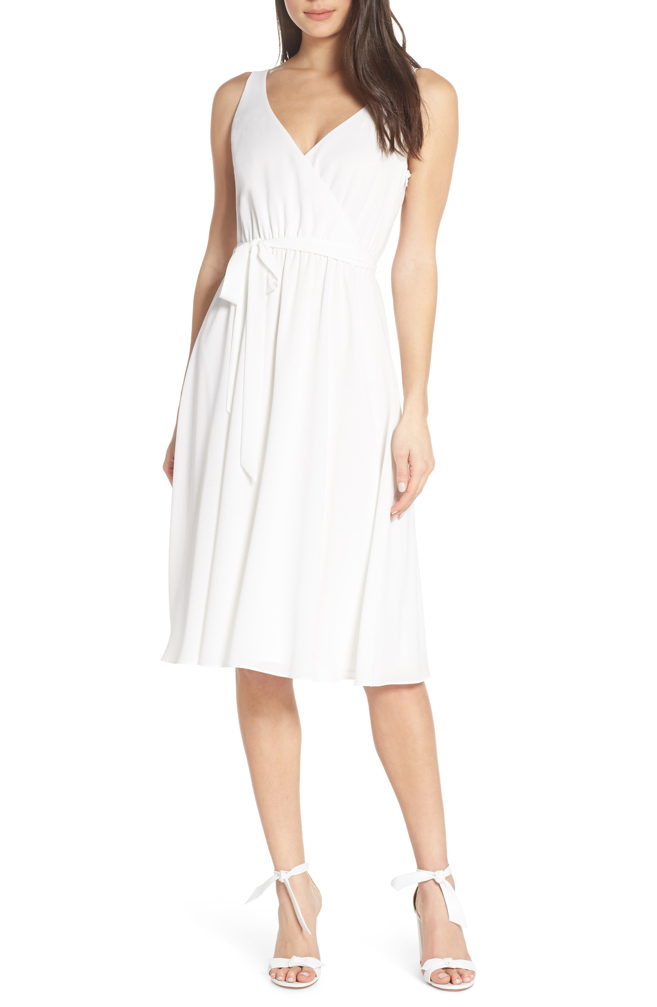 Ali & Jay Bh Strolling Faux Wrap Midi Dress, White
