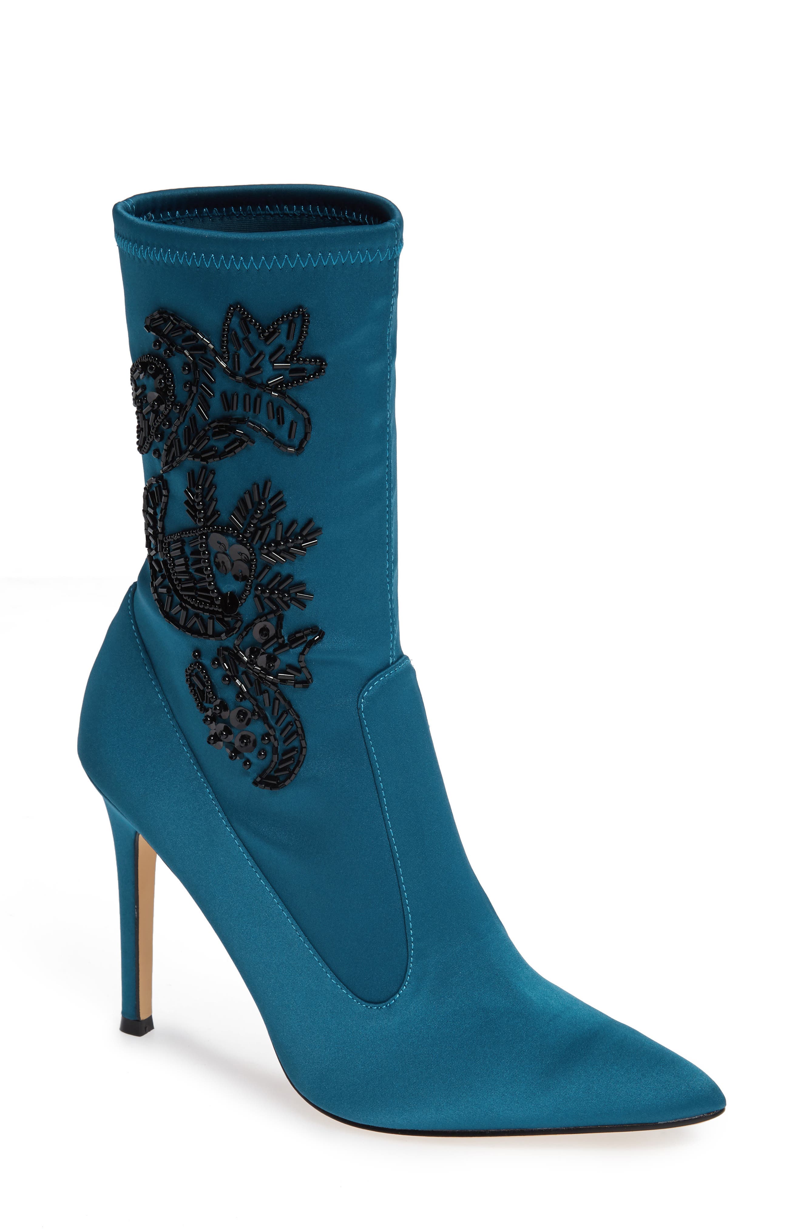 Nina Dorella Pointy Toe Bootie, Blue/green