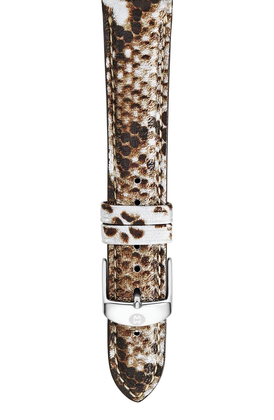 MICHELE 16mm Snake Print Leather Watch Strap Nordstrom