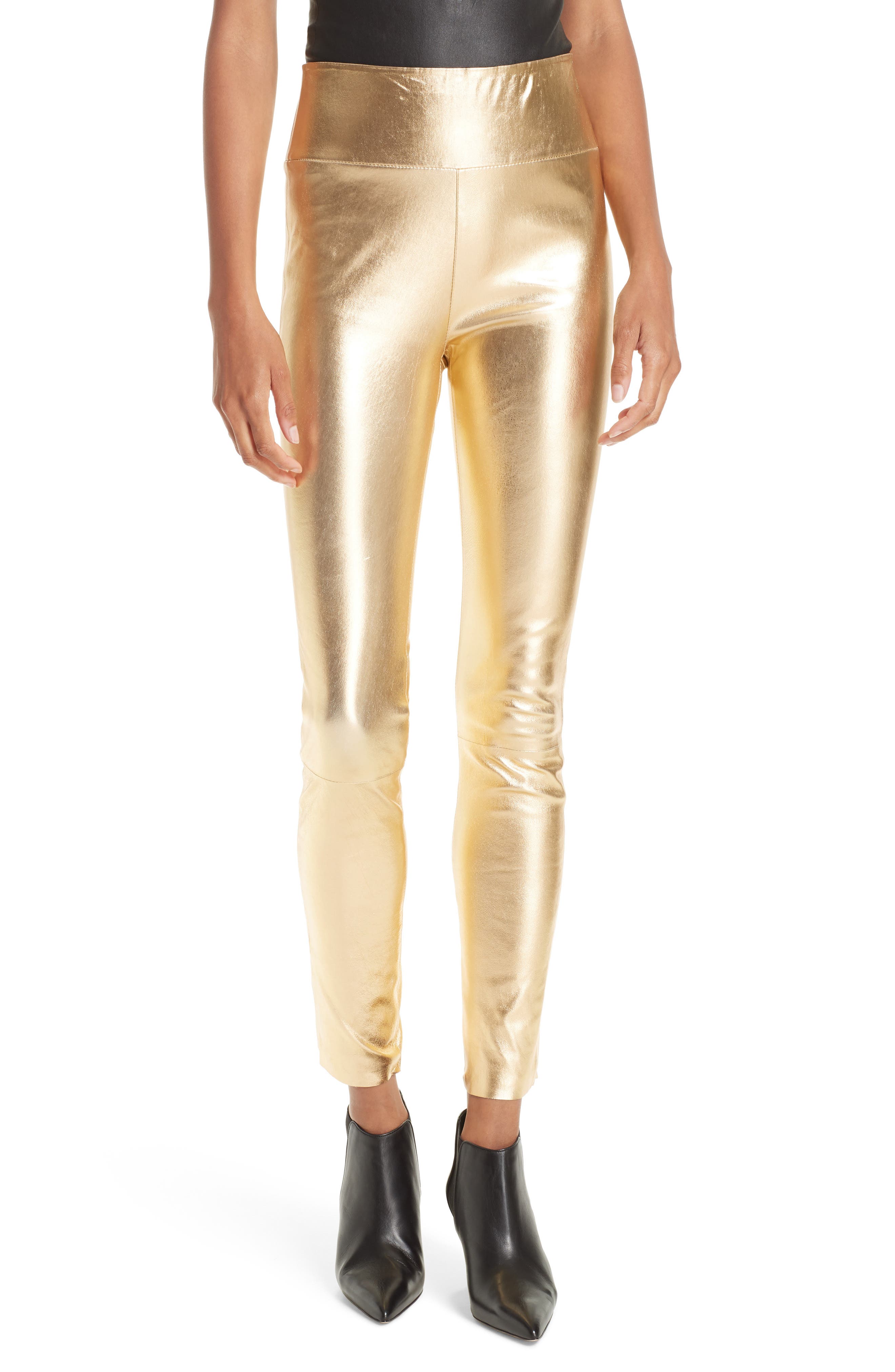Sprwmn High Waist Leather Ankle Leggings