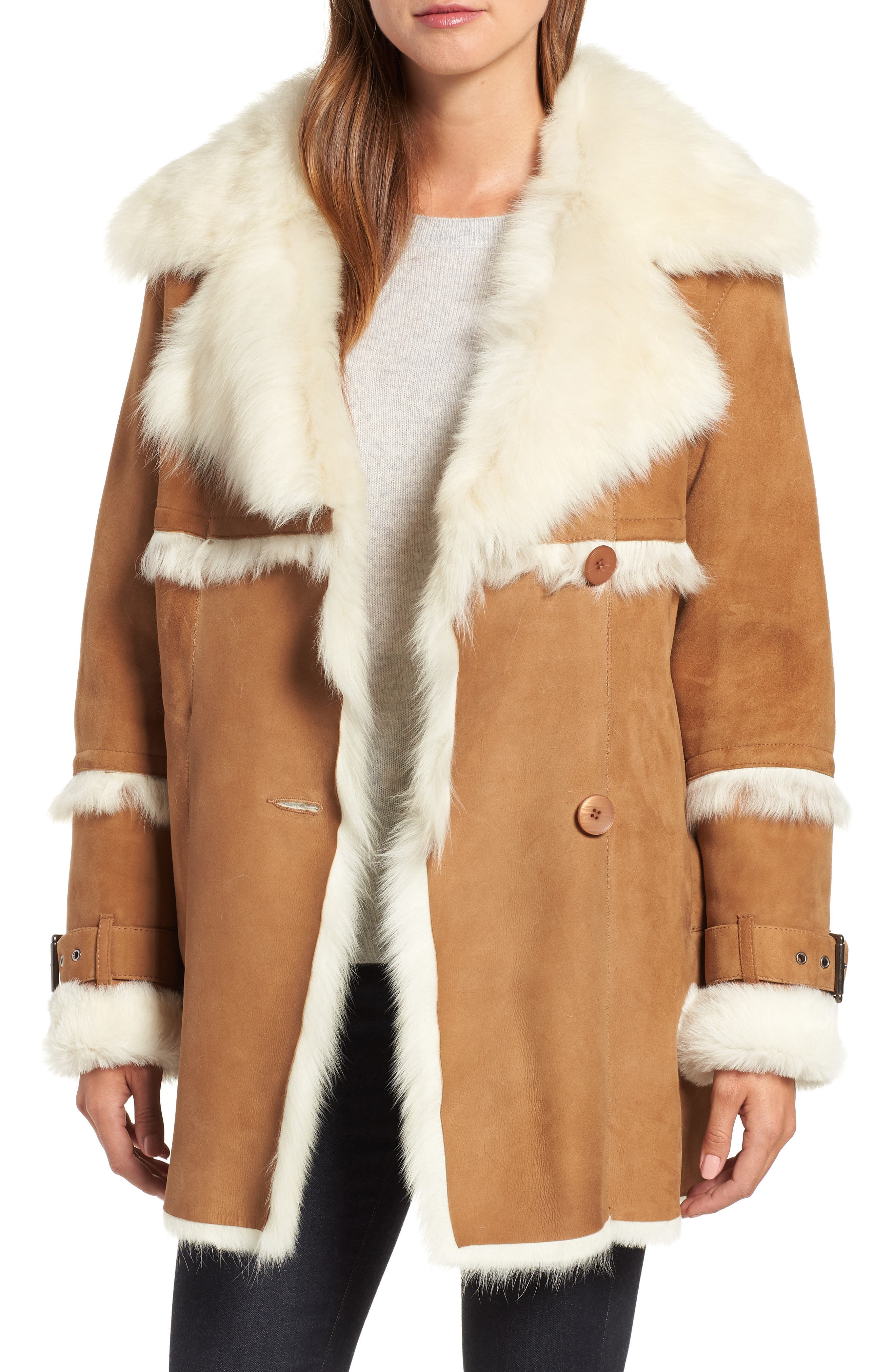 Hiso Genuine Toscana Shearling Jacket, Brown