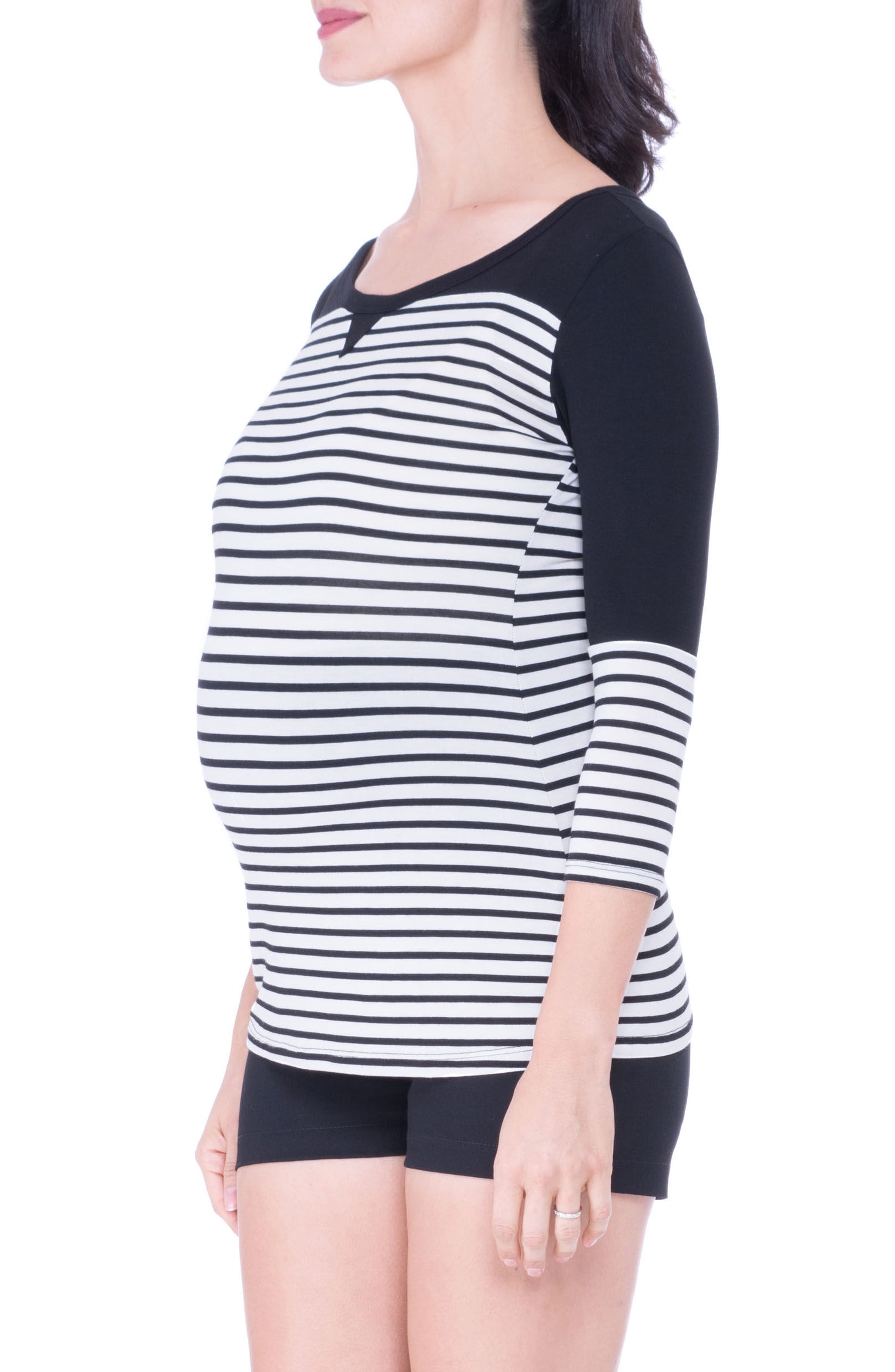 Olian Stripe Maternity Tee