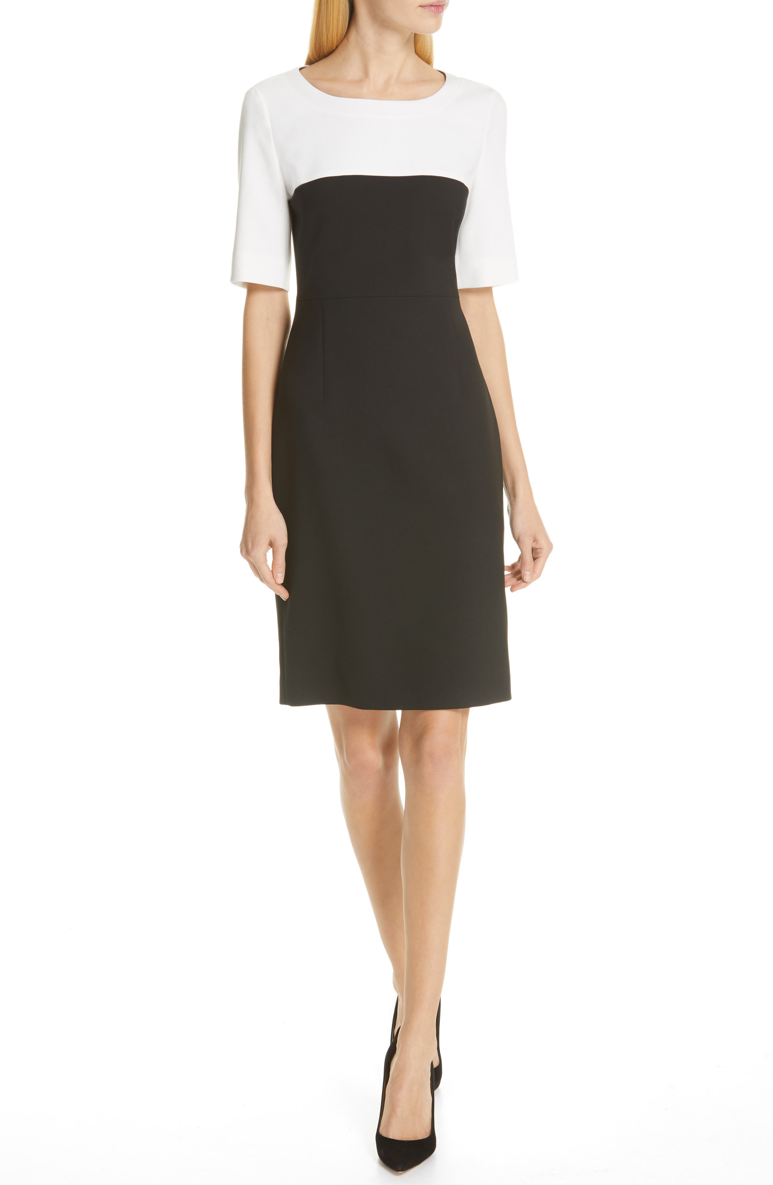 Boss Daina Colorblock Sheath Dress, Black