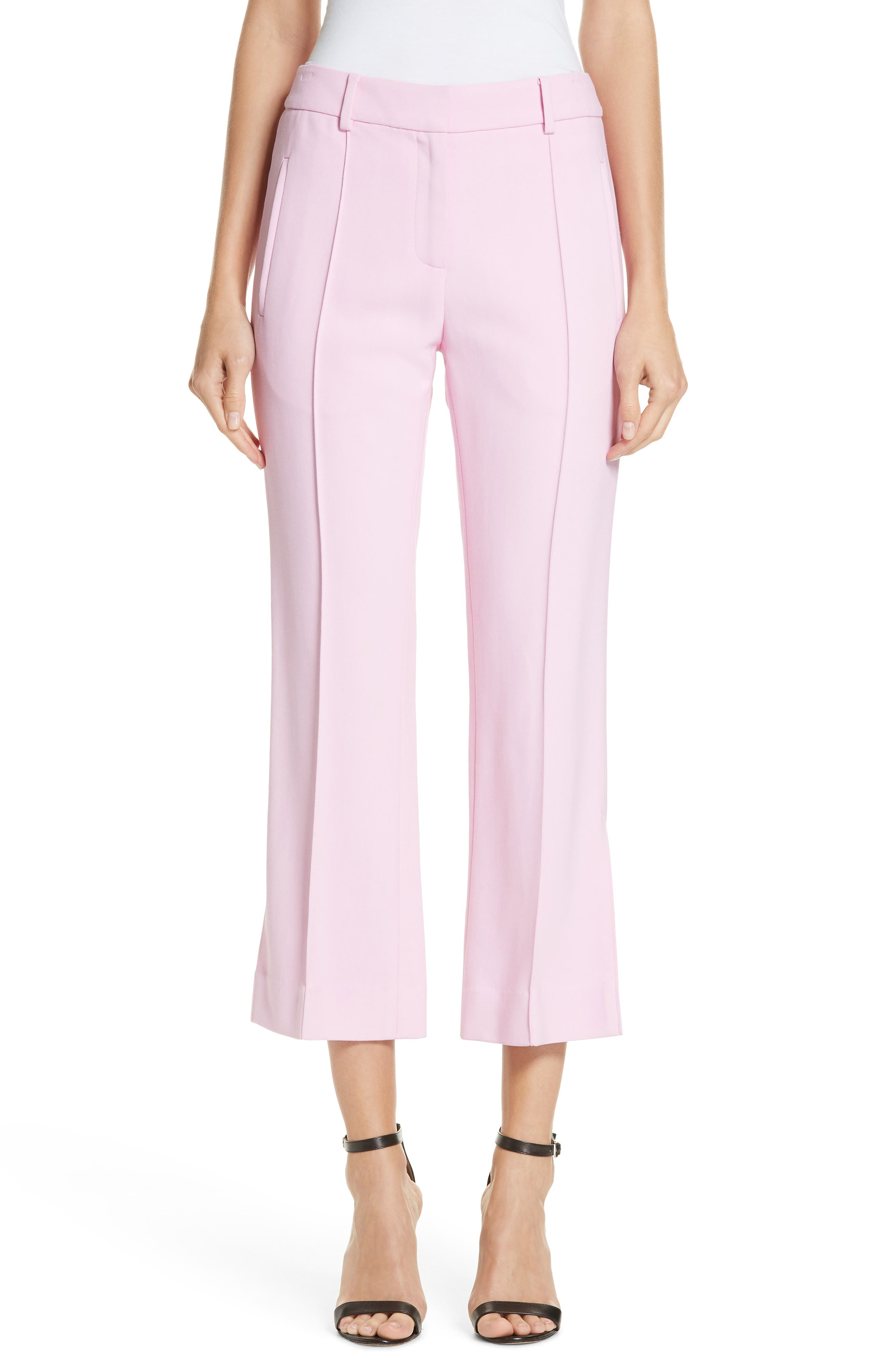 Khaite Marianne Crop Flare Pants, Pink