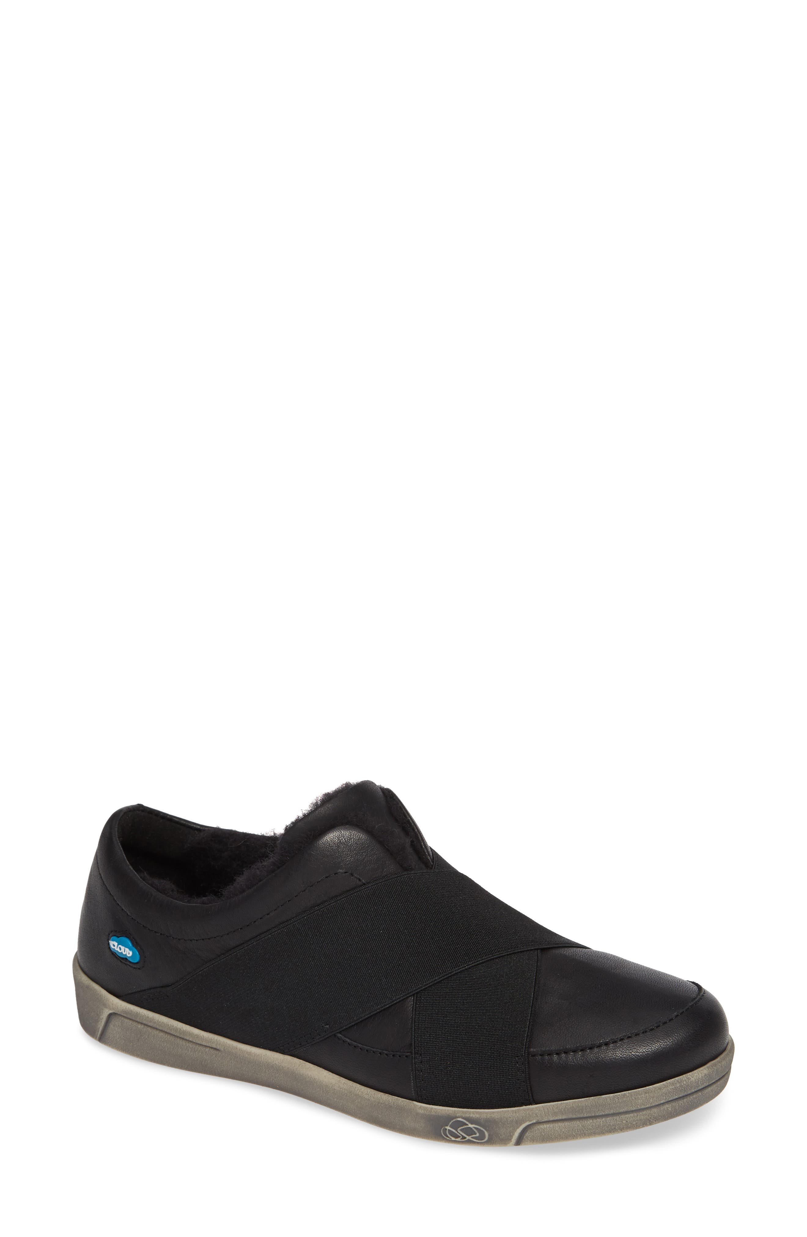 Cloud April Wool Lined Sneaker, Black