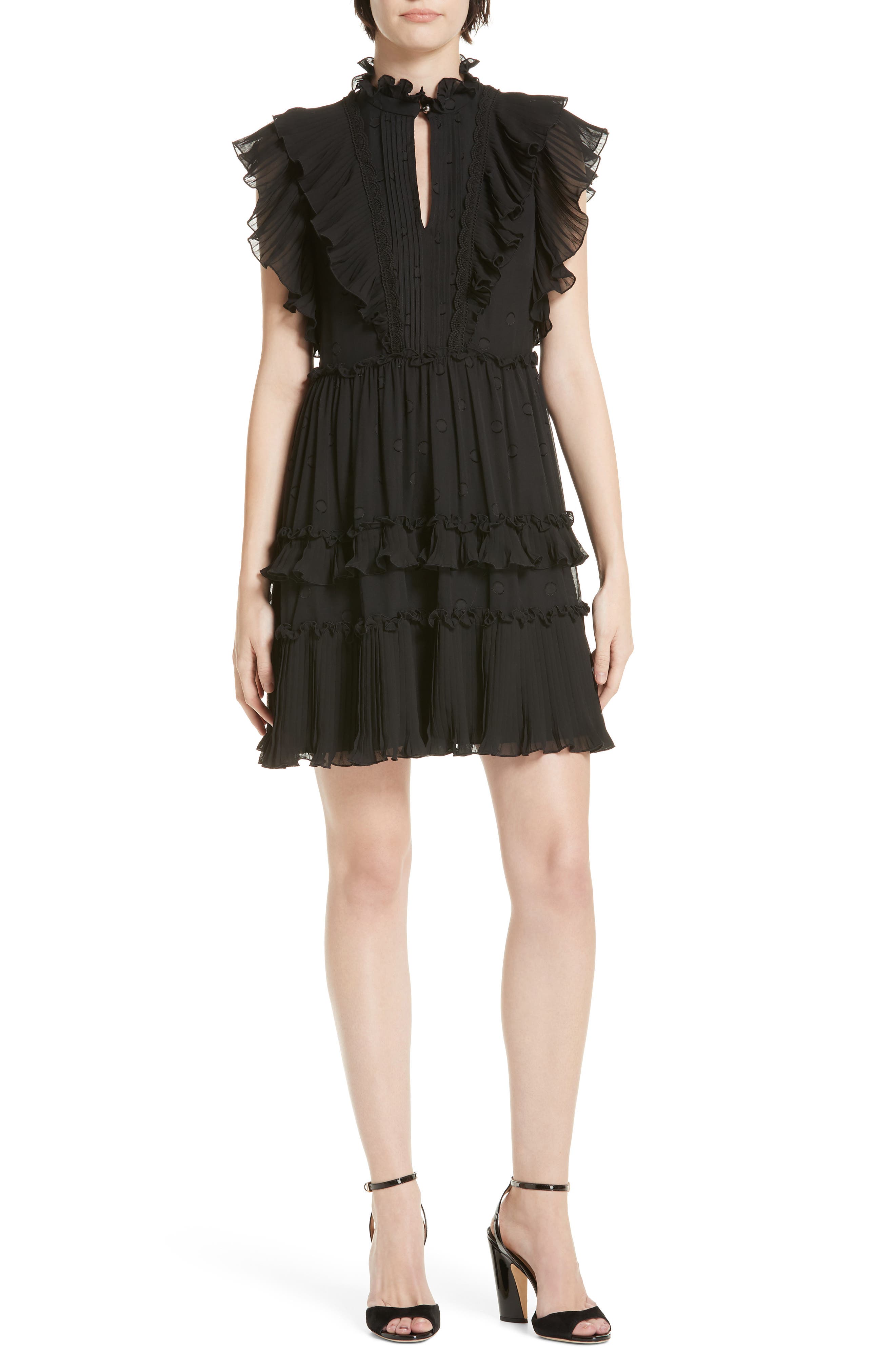 Kate Spade New York Bakery Devore Dot Dress, Black