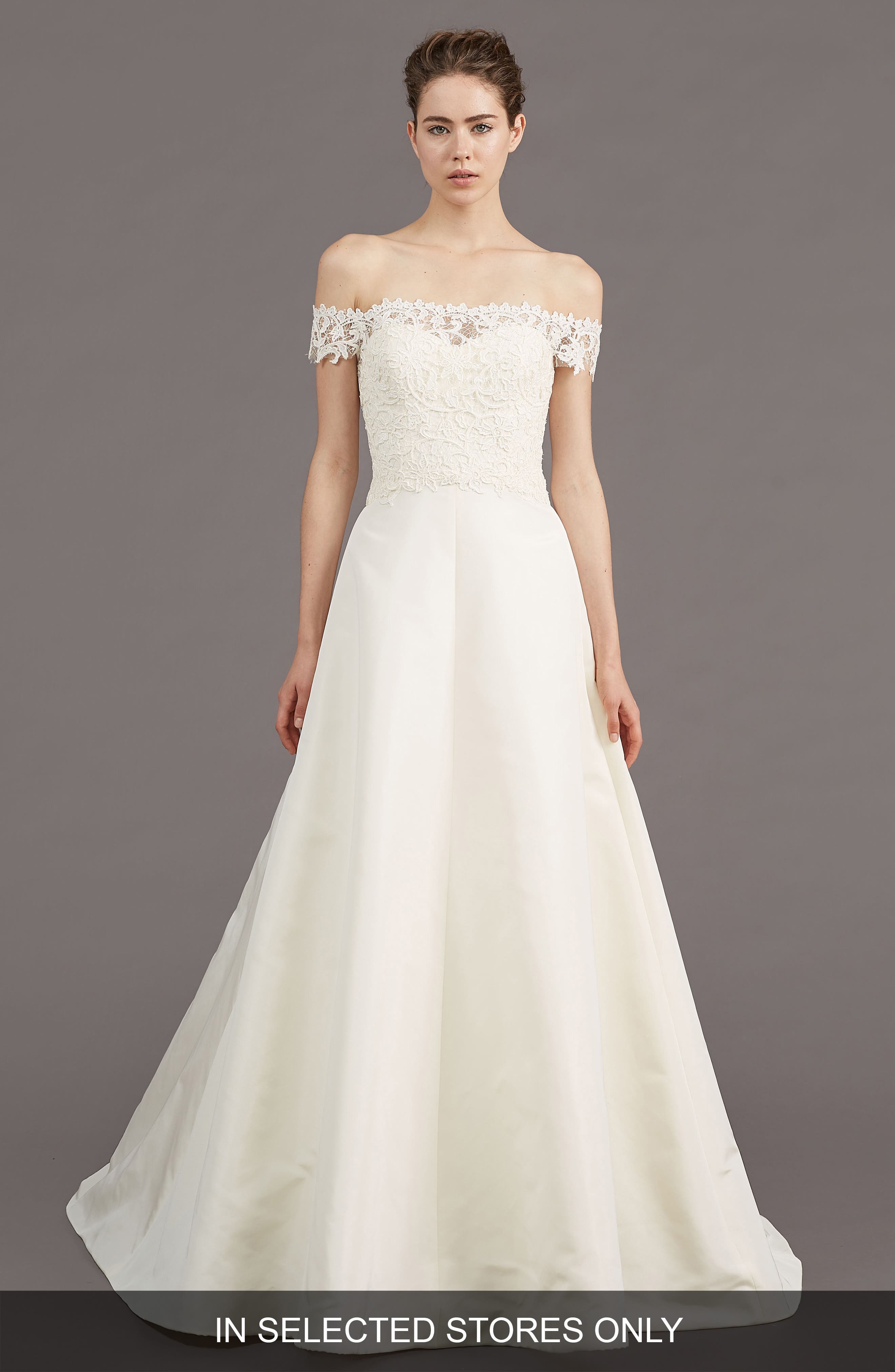 Amsale Tilden Lace & Silk Blend Gown