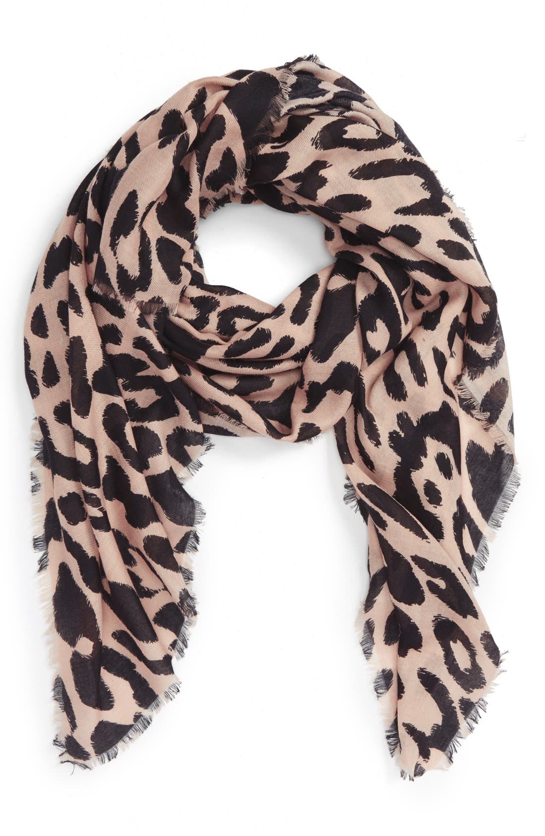 Leopard Print Scarf,
                        Main,
                        color, TAN MULTI