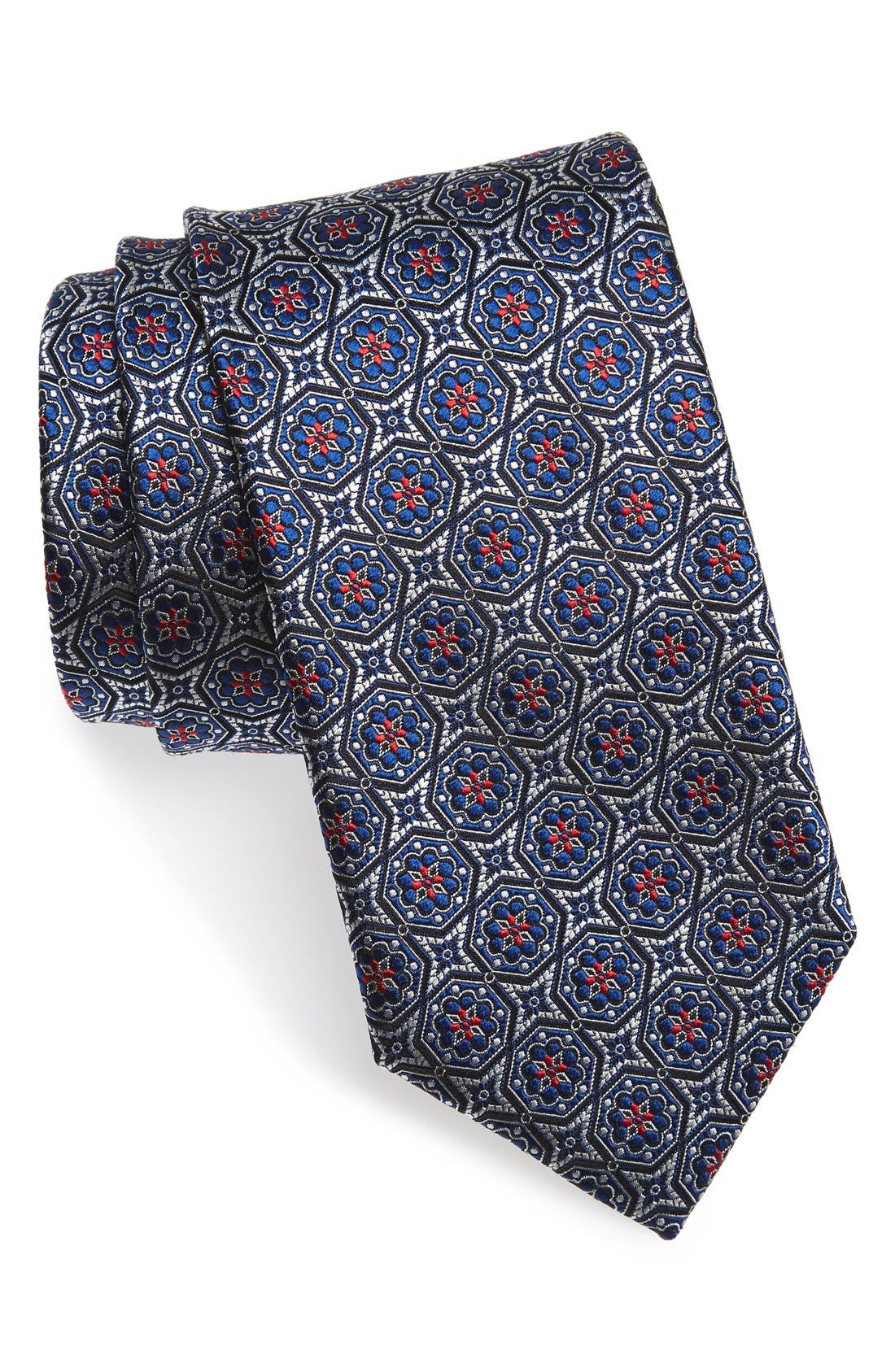 medallion silk tie