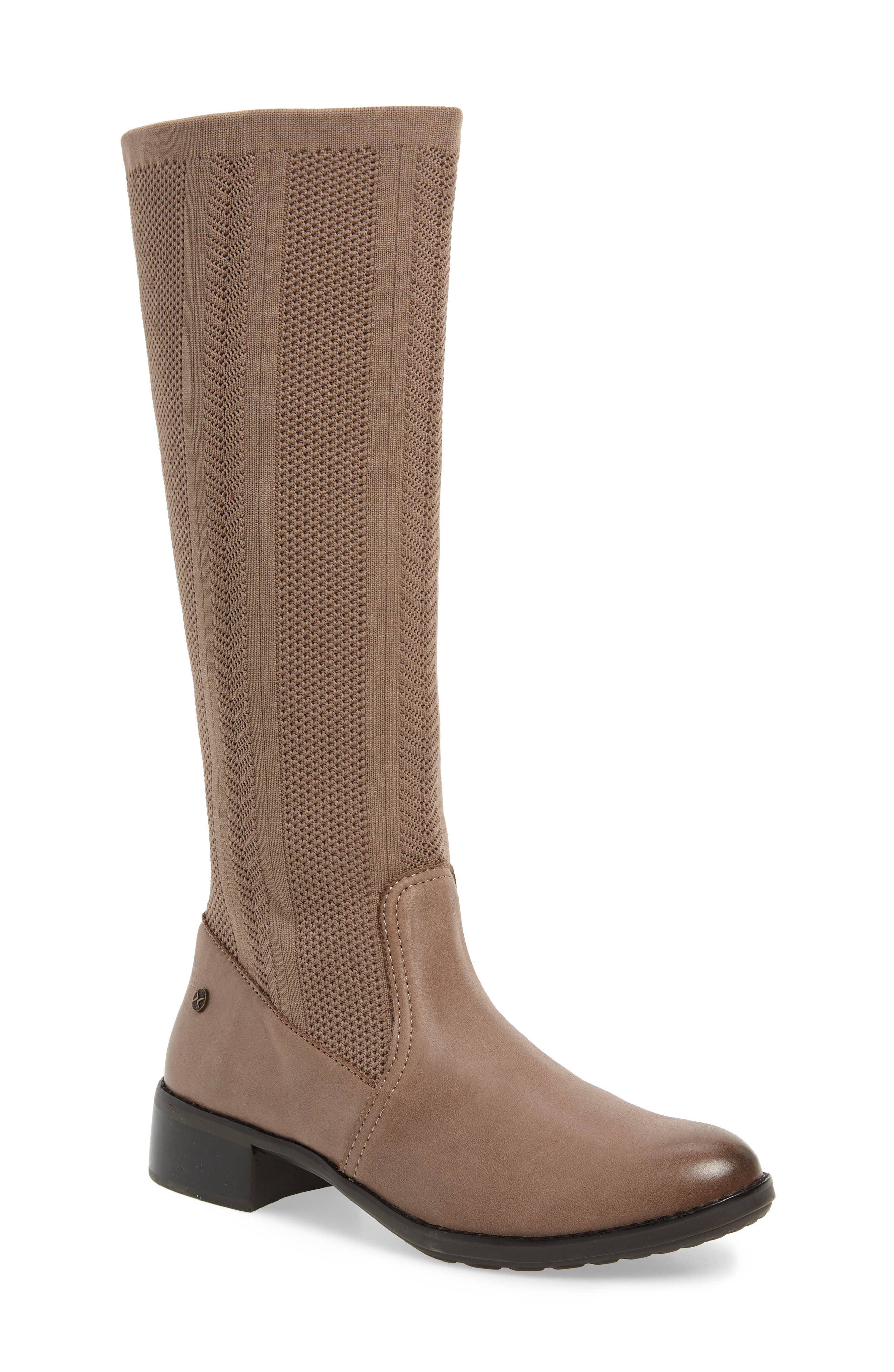 Aetrex Belle Sock Knit Shaft Boot, Beige