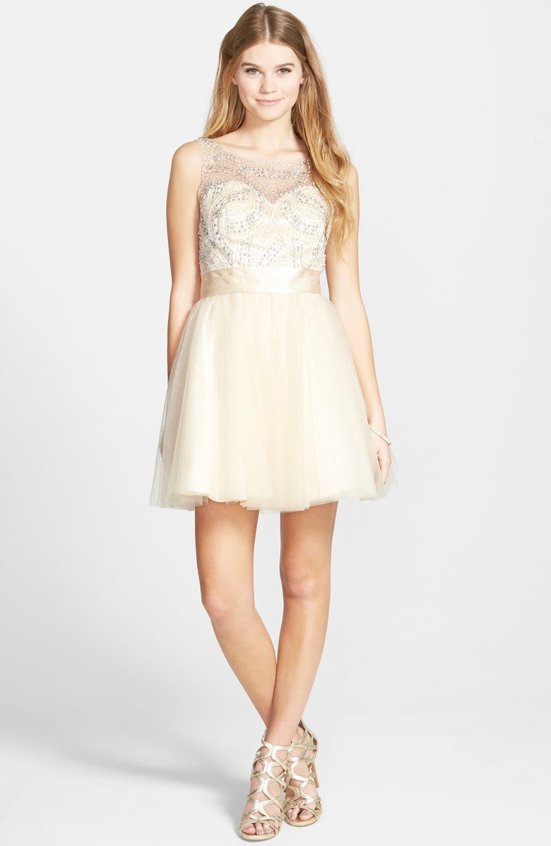 Sean Collection Beaded Bodice Fit & Flare Dress | Nordstrom