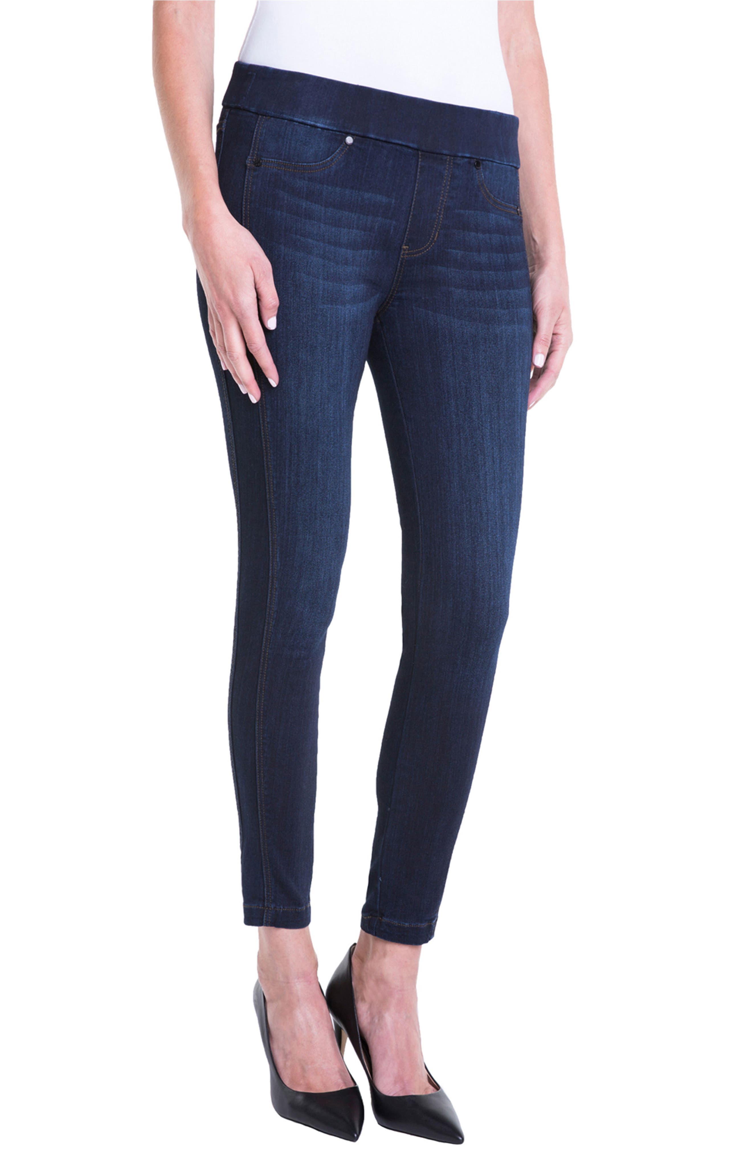 Petite Liverpool Sophia Ankle Denim Leggings, Blue
