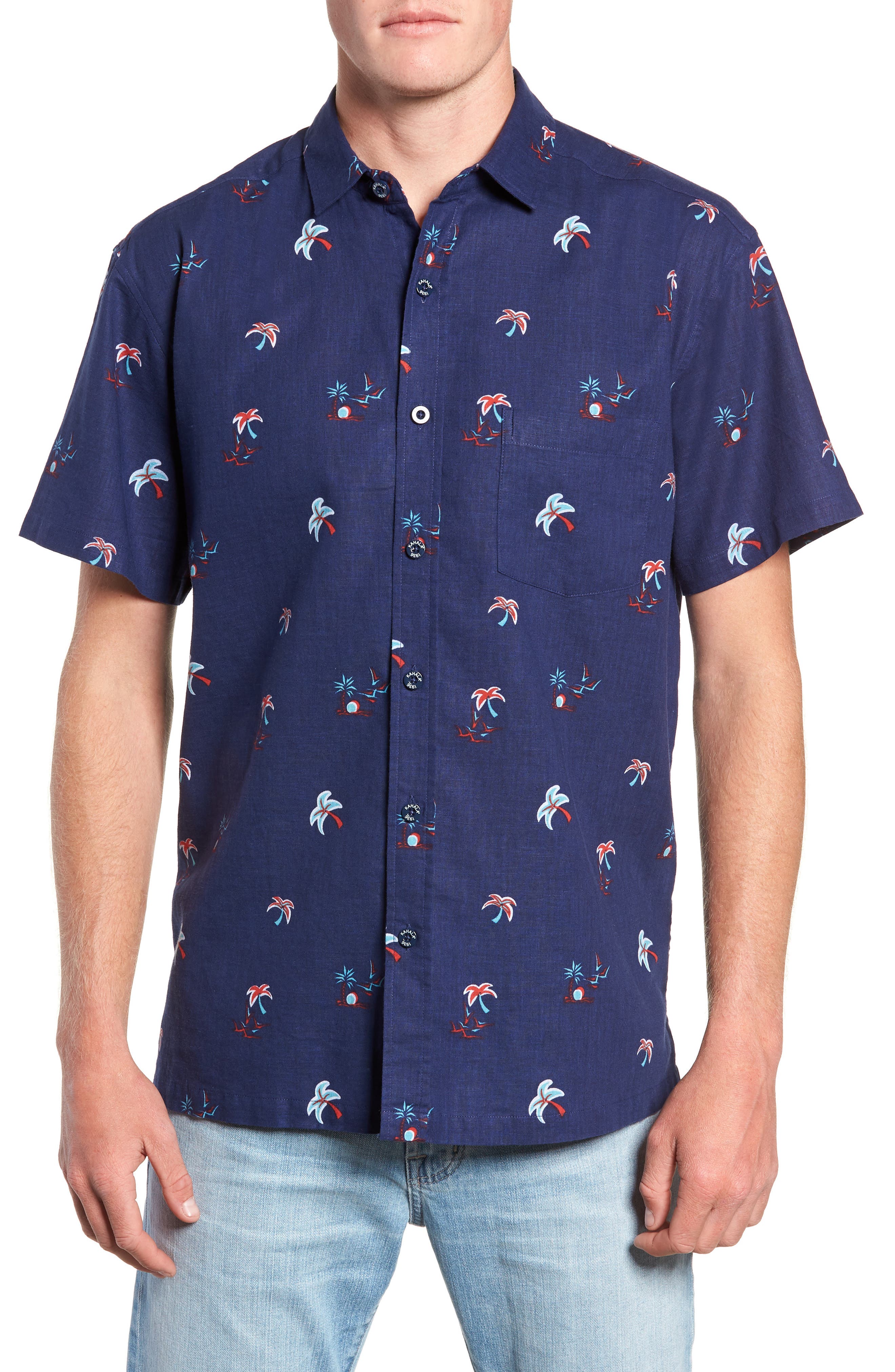 Kahala Setting Sun Classic Fit Sport Shirt, Blue