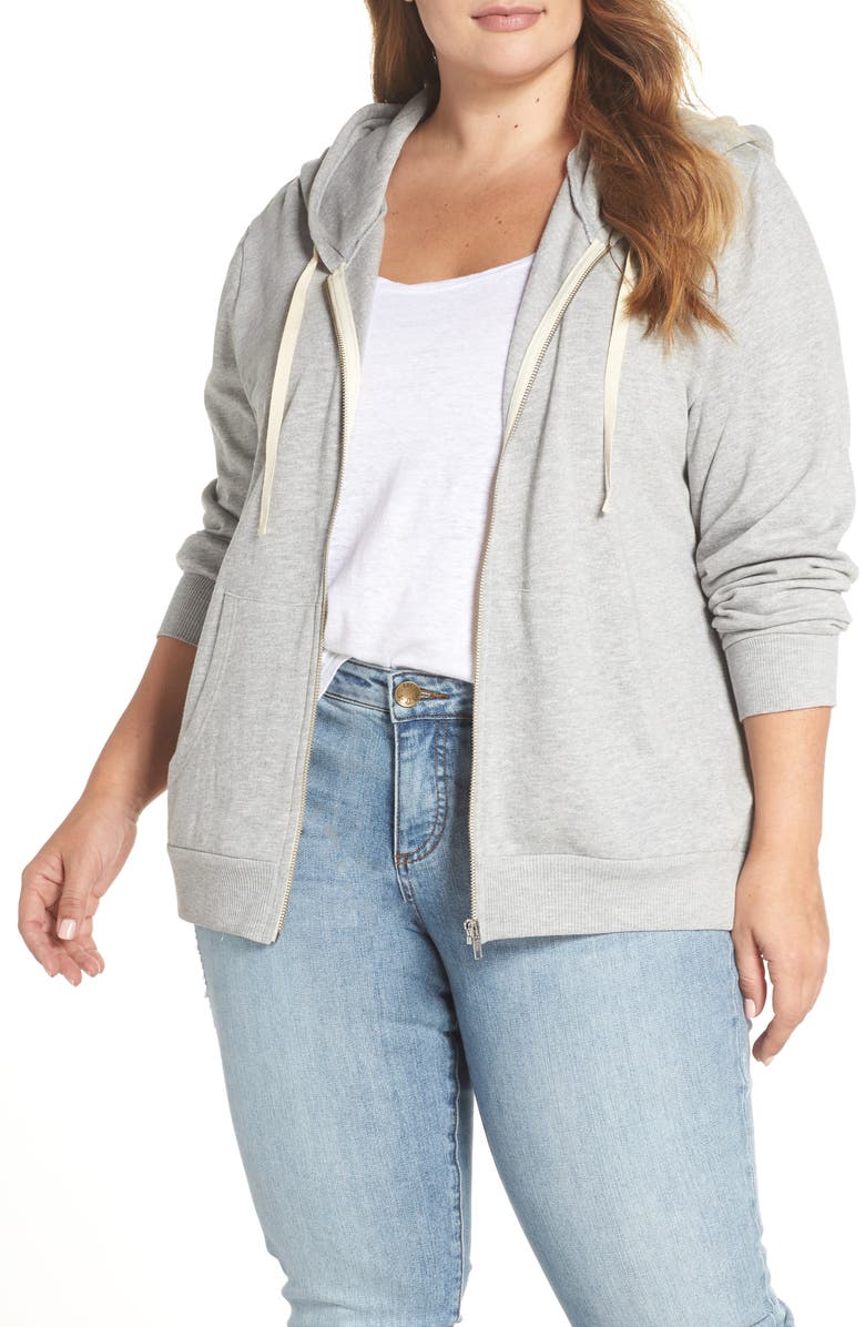 Plus size zip front hoodie Clearance