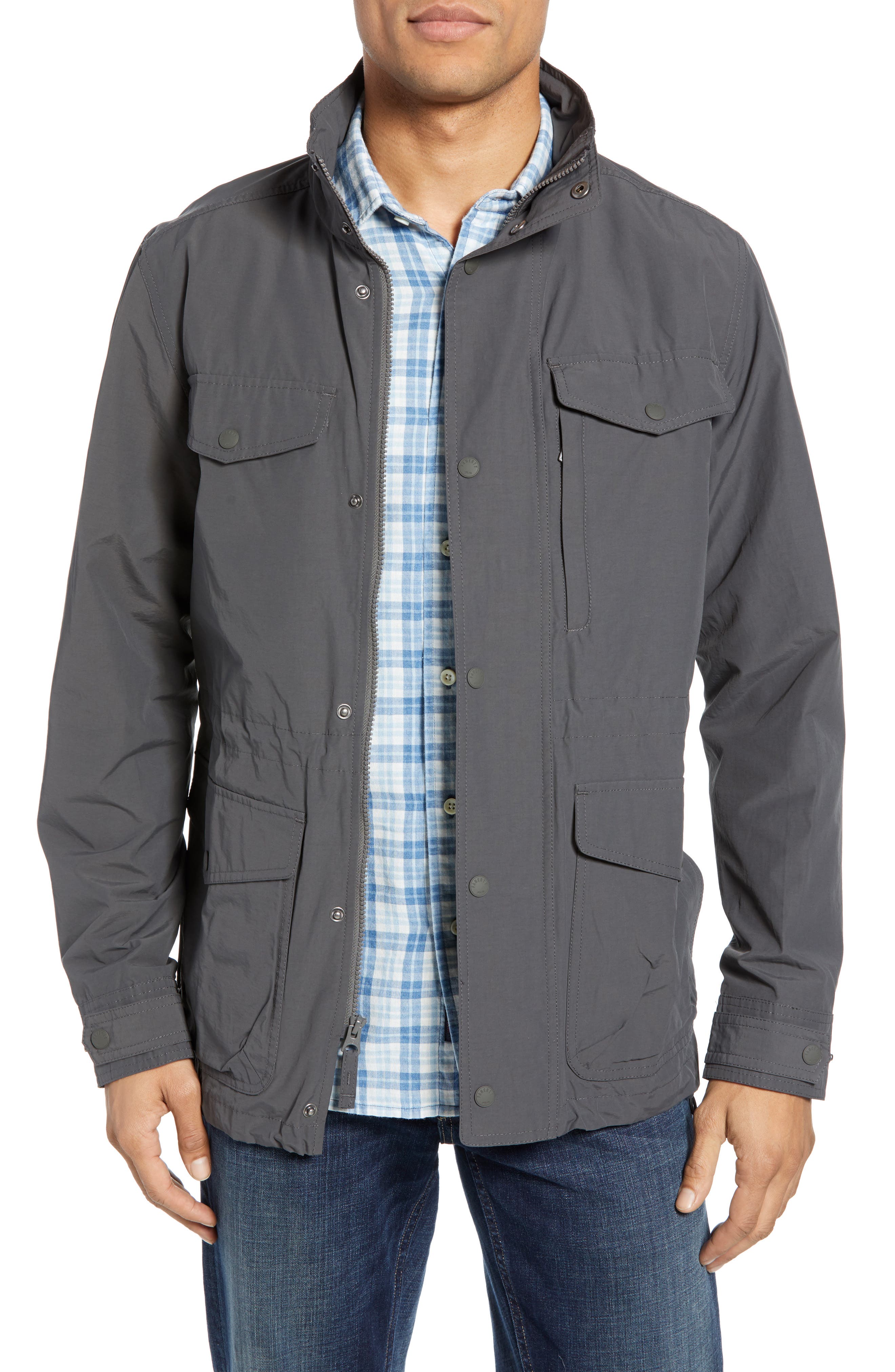 Faherty 60/40 Water Resistant Regular Fit Jacket, Grey