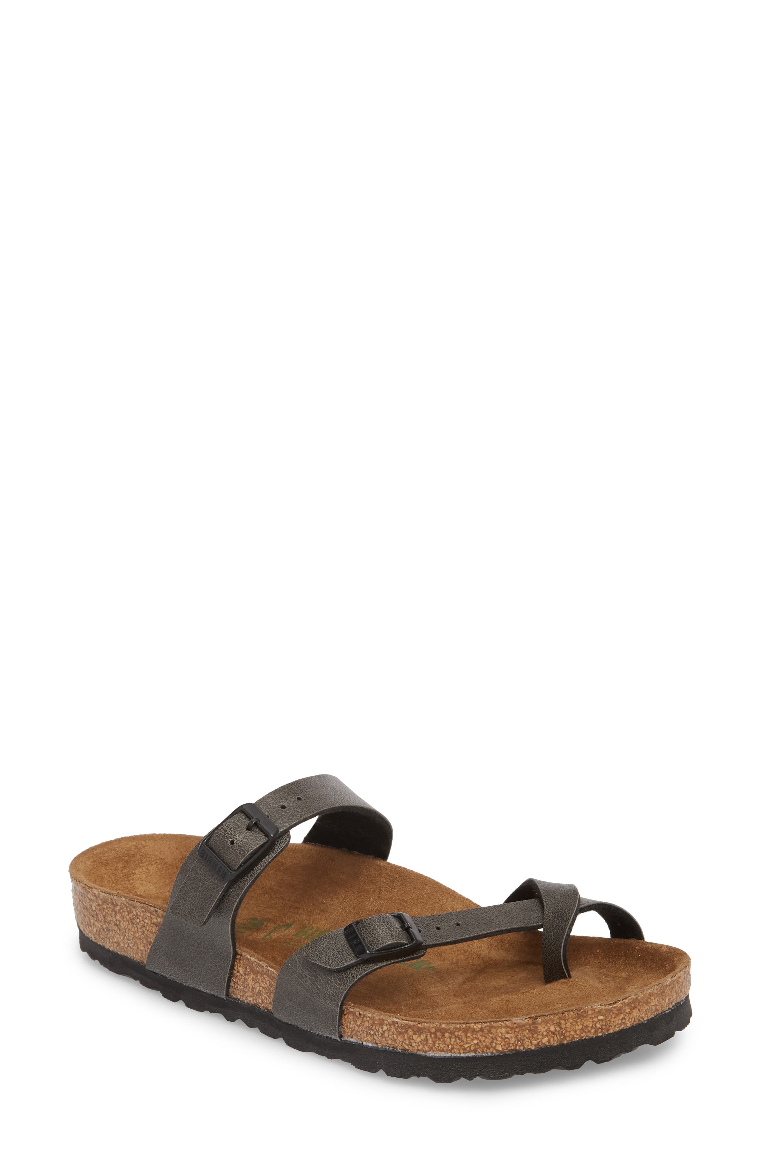 Birkenstock Mayari Birko-Flor(TM) Slide Sandal,7.5 - Metallic