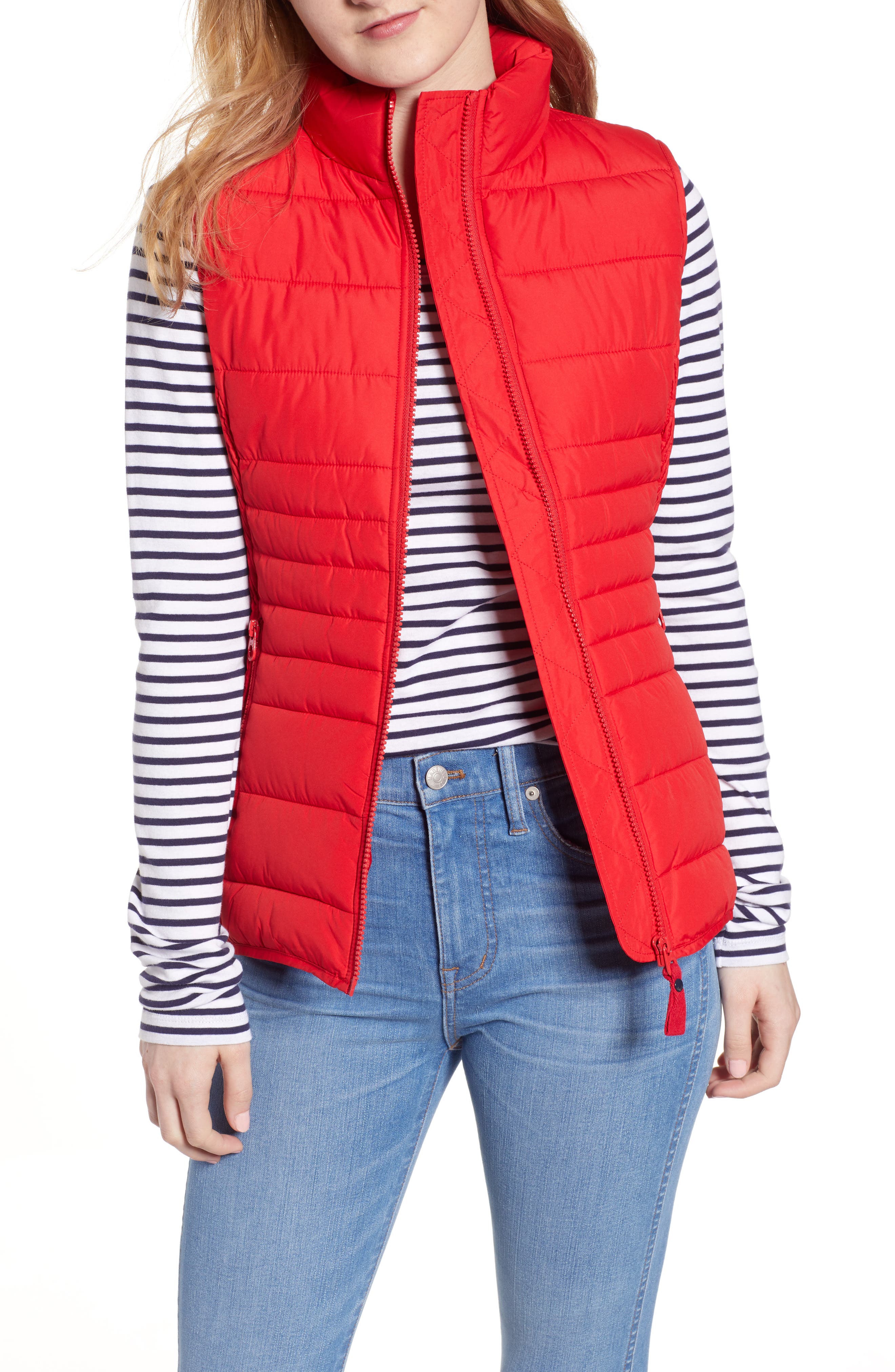 Joules Fallow Quilted Vest, Red