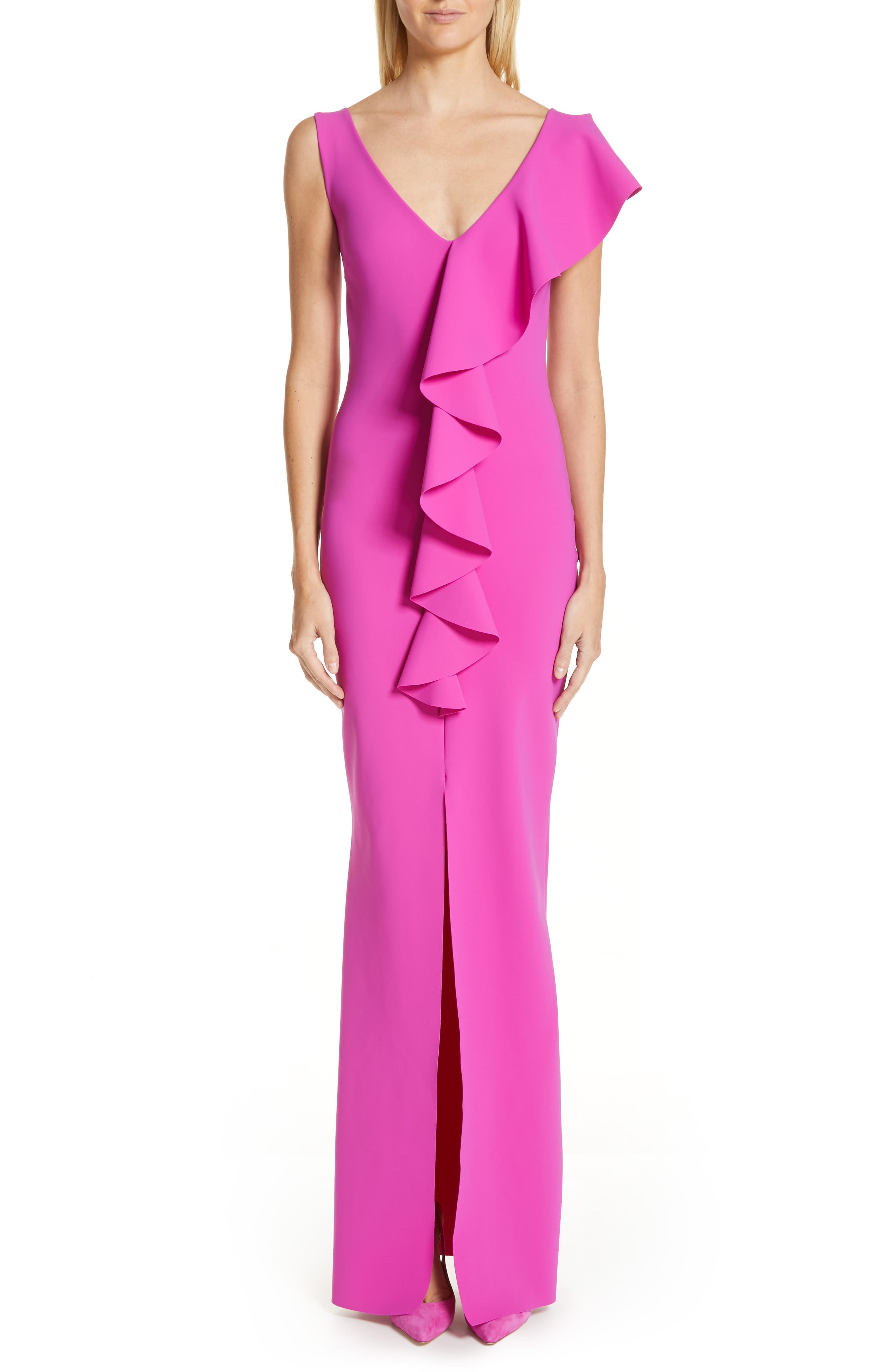 Chiara Boni La Petite Robe Boudicea Ruffle Evening Dress, US / 42 IT - Purple