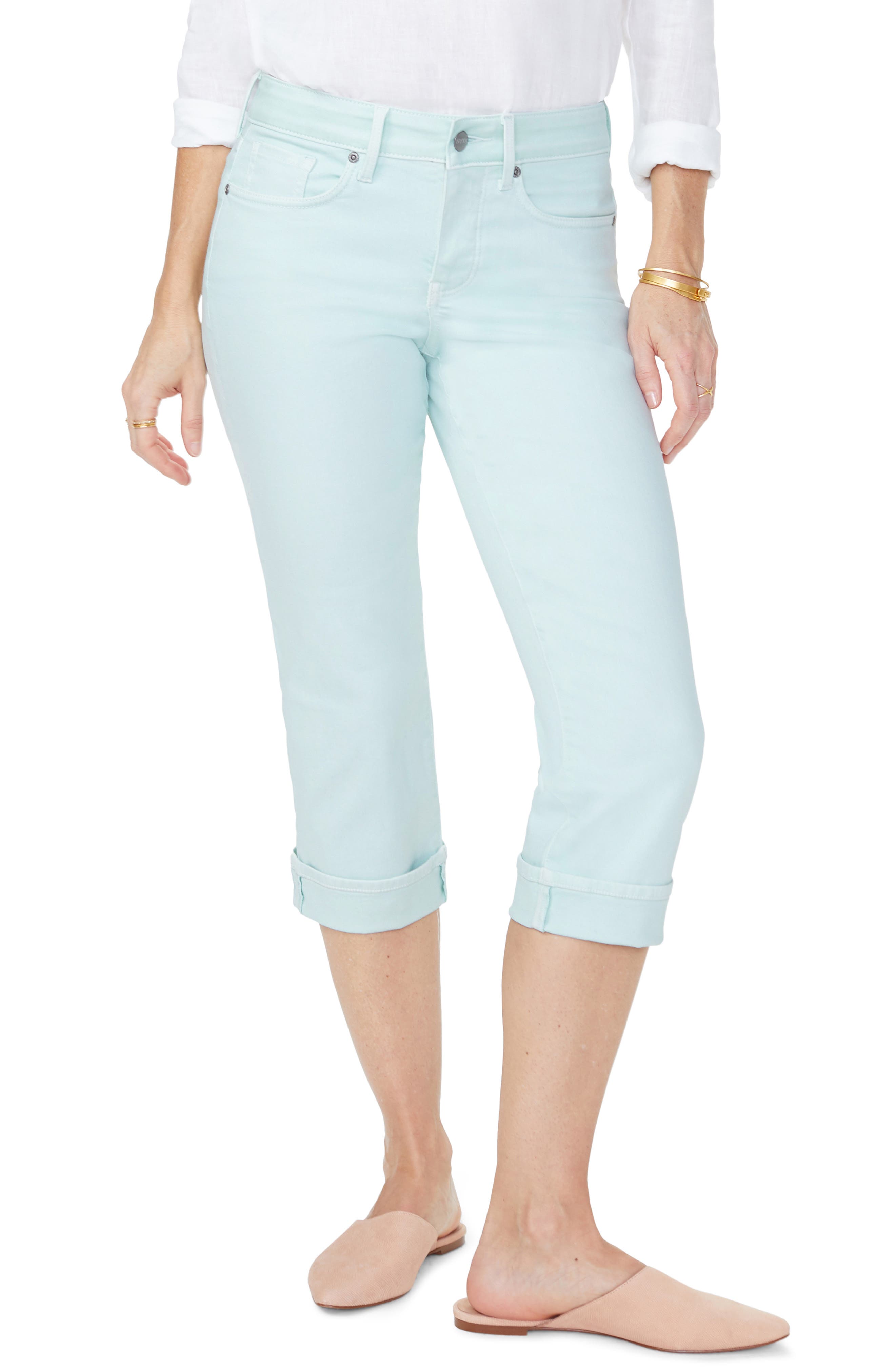 Nydj Marilyn Straight Leg Capri Jeans, Green