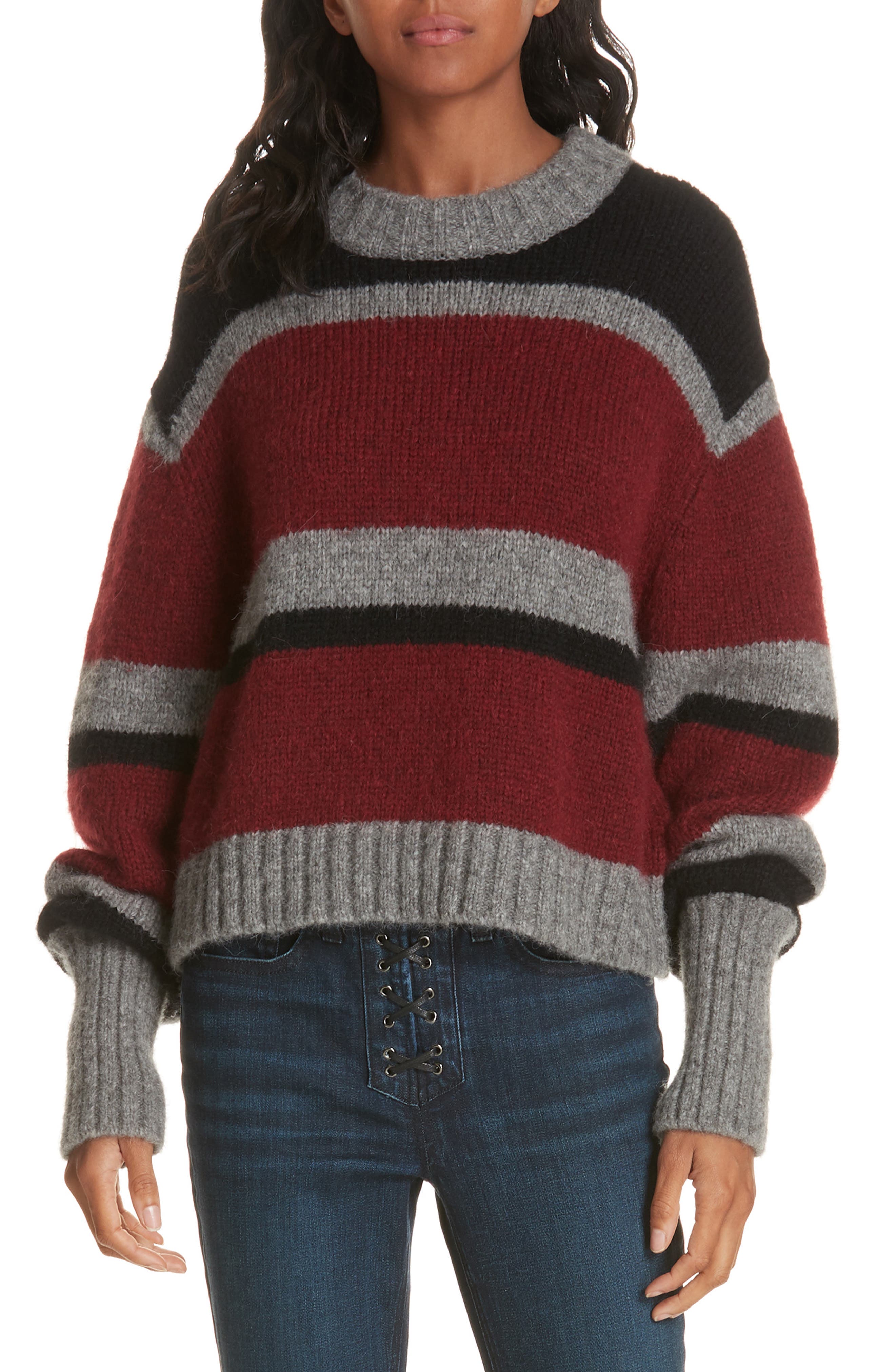 Veronica Beard Magda Stripe Alpaca & Merino Wool Blend Sweater