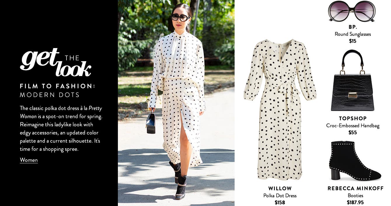 Get the look: Film to Fashion: Modern Dots.