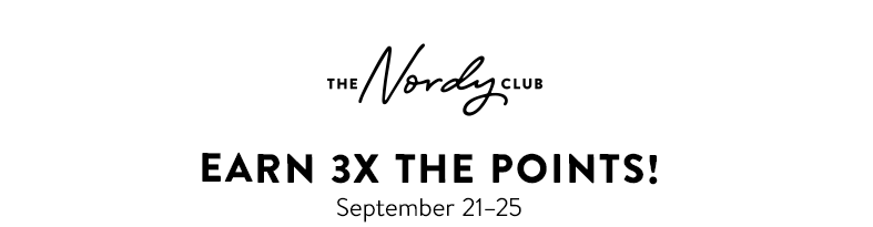 Earn three times the points. Ends September 25. Two women and a man in different fall looks.