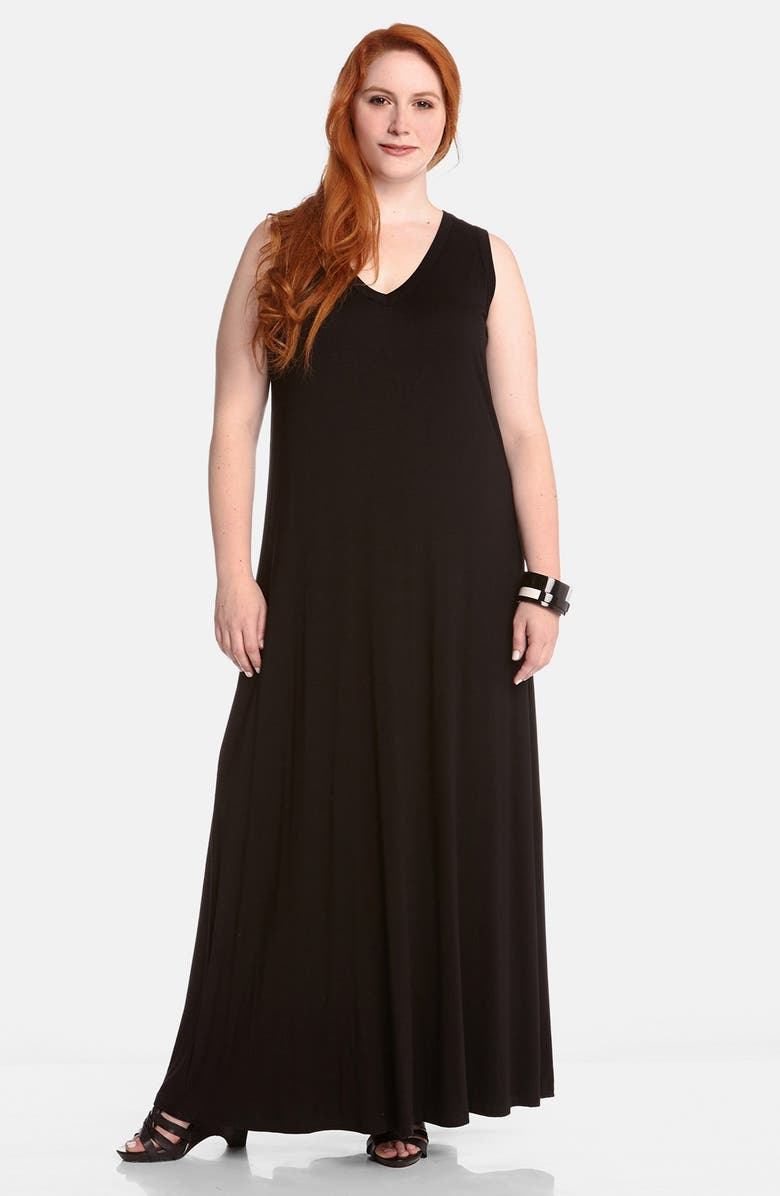 Karen Kane V-Neck Maxi Dress (Plus Size) | Nordstrom