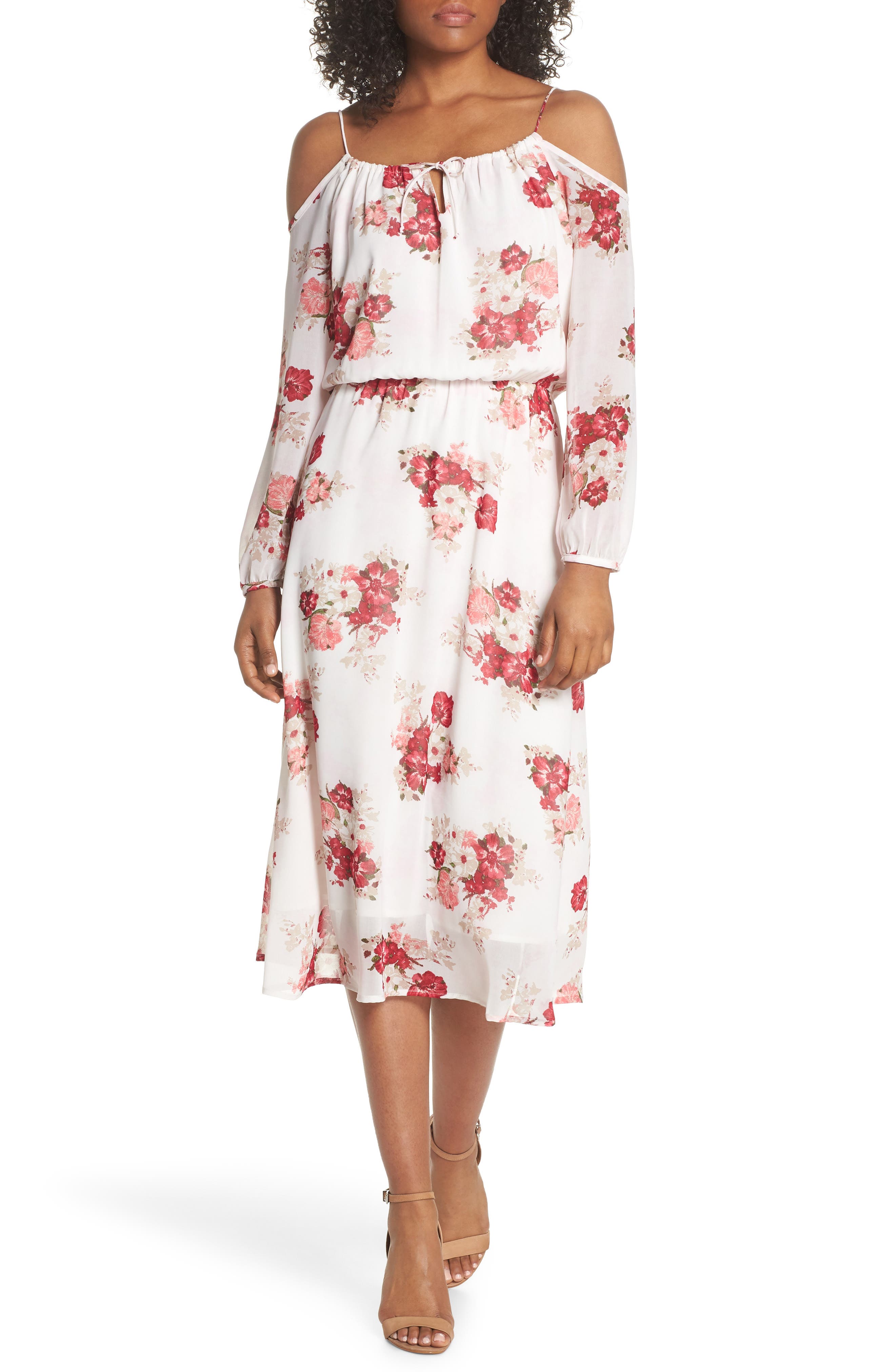 Fraiche By J Cold Shoulder Midi Dress