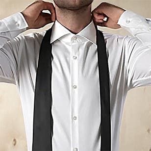 How to tie a four-in-hand knot.
