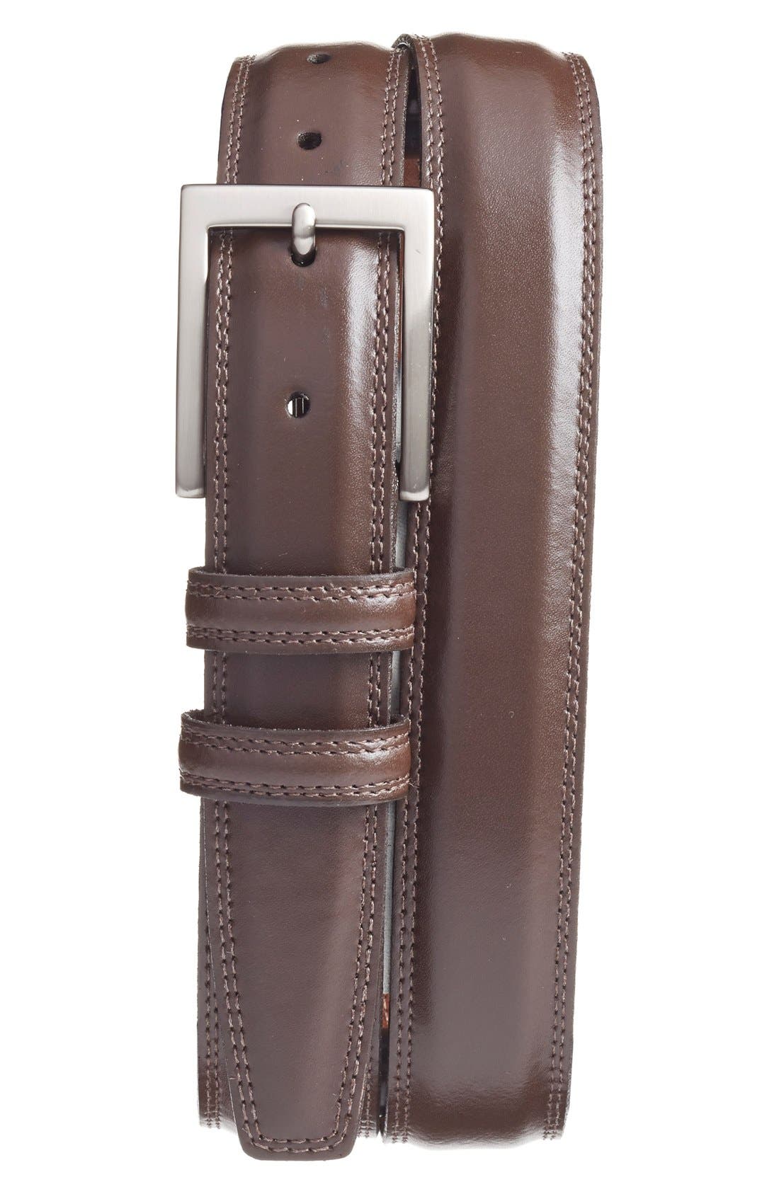 Torino Belts Aniline Leather Belt, Brown