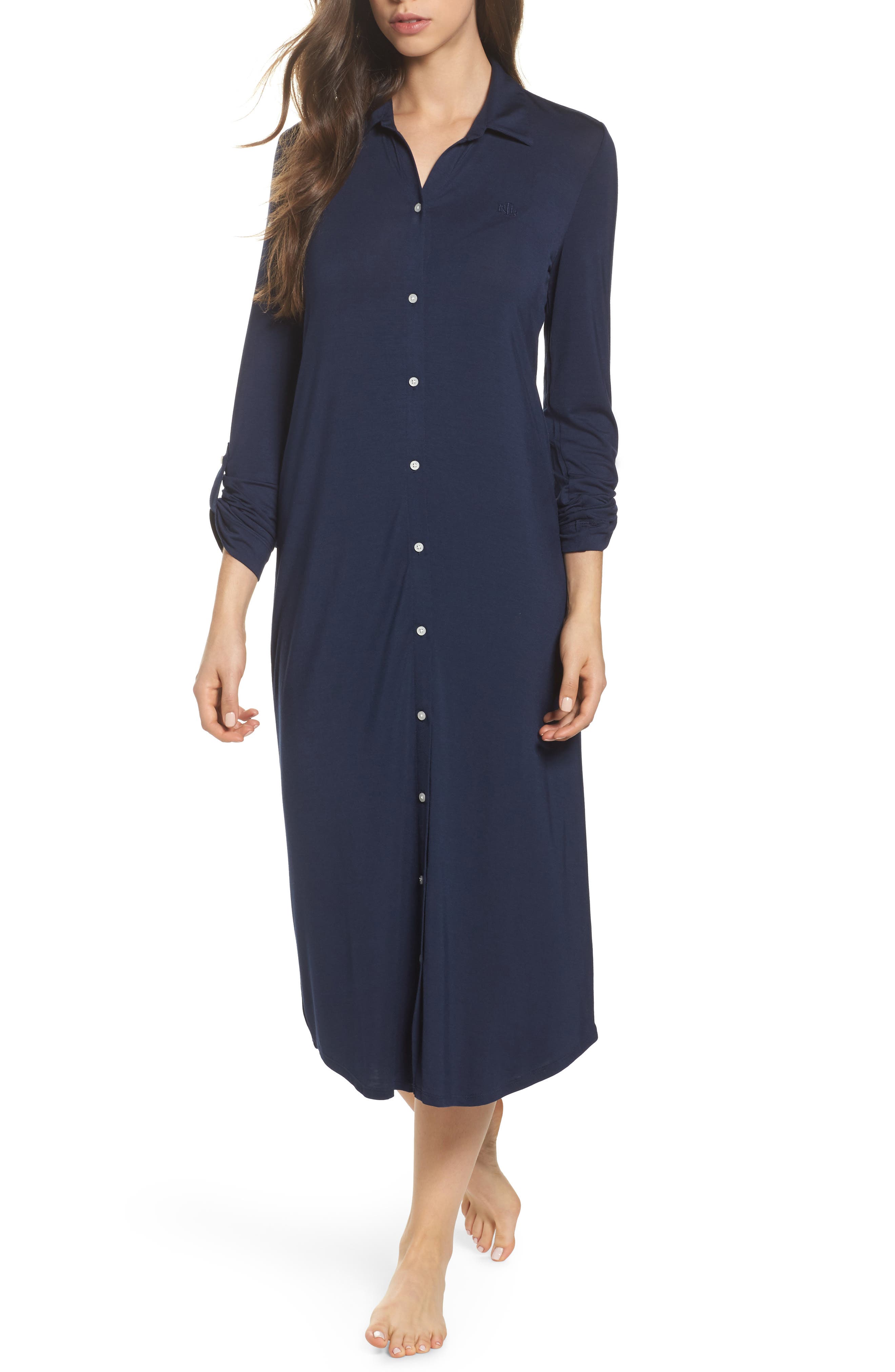 Lauren Ralph Lauren Ballet Long Nightgown, Blue