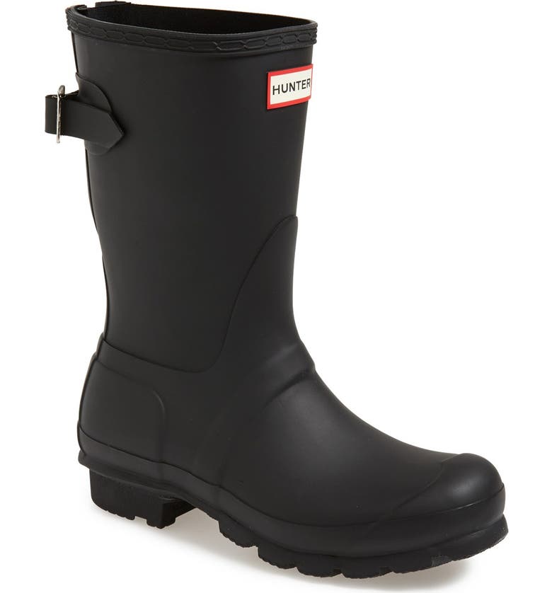 Hunter Original Short Back Adjule Waterproof Rain Boot Women Hunter Original Short Back Adjule Waterproof Rain Boot Main Color Black