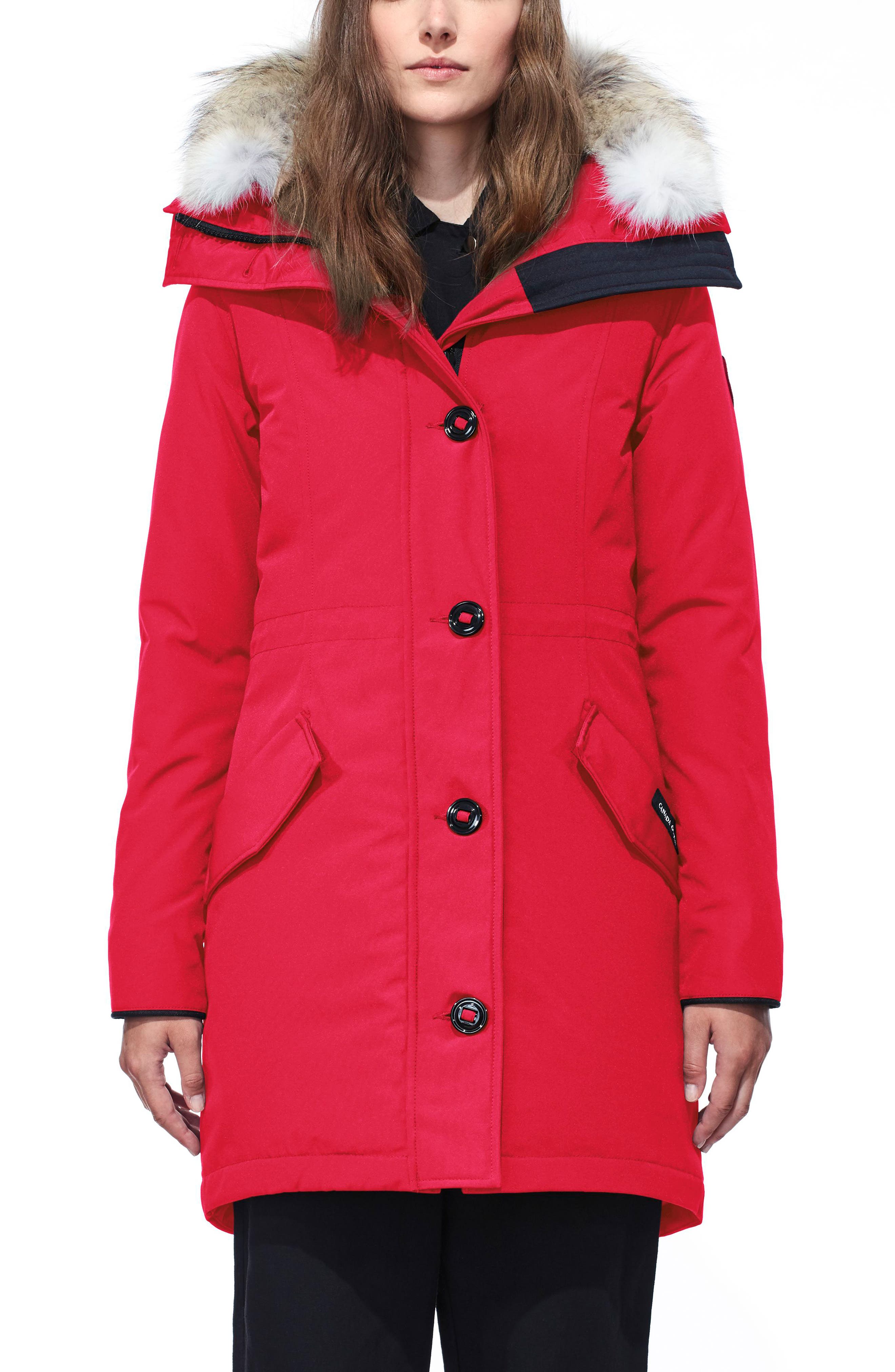Canada Goose Rossclair Genuine Coyote Fur Trim Down Parka