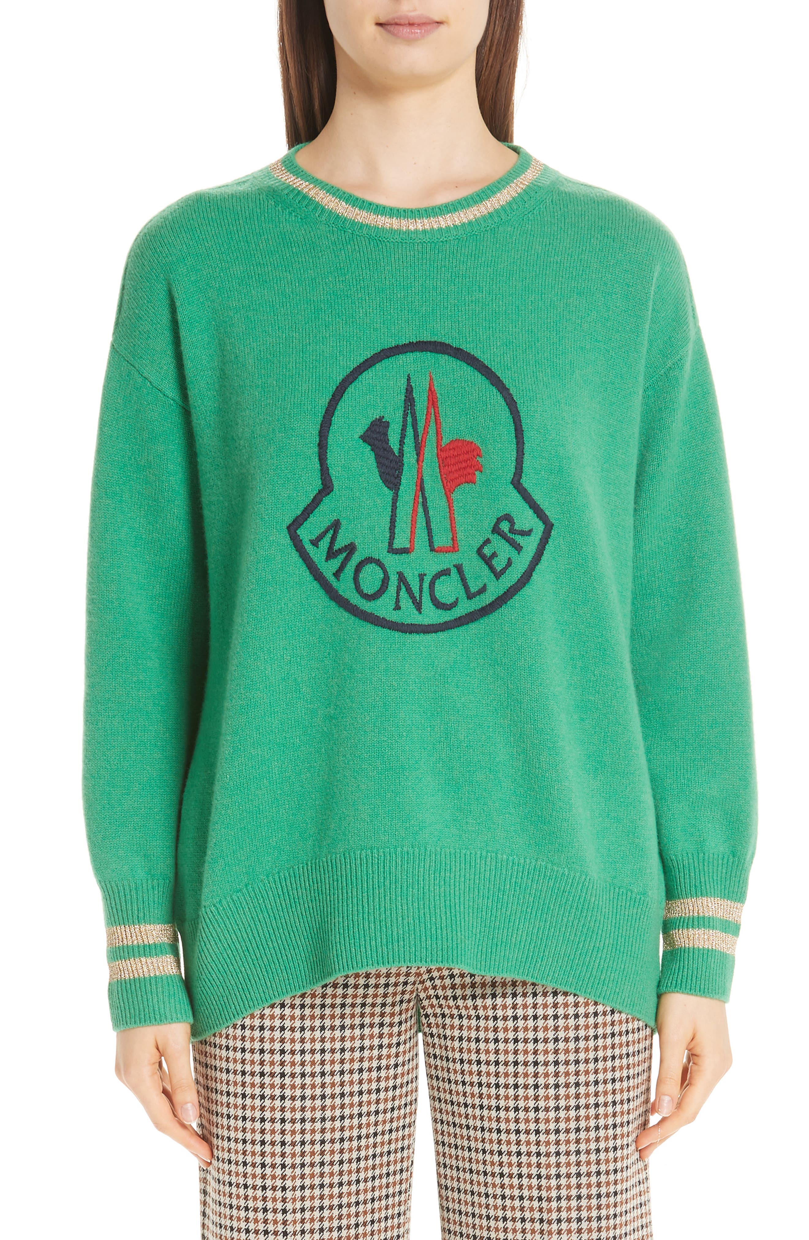 Moncler Logo Sweater, Green